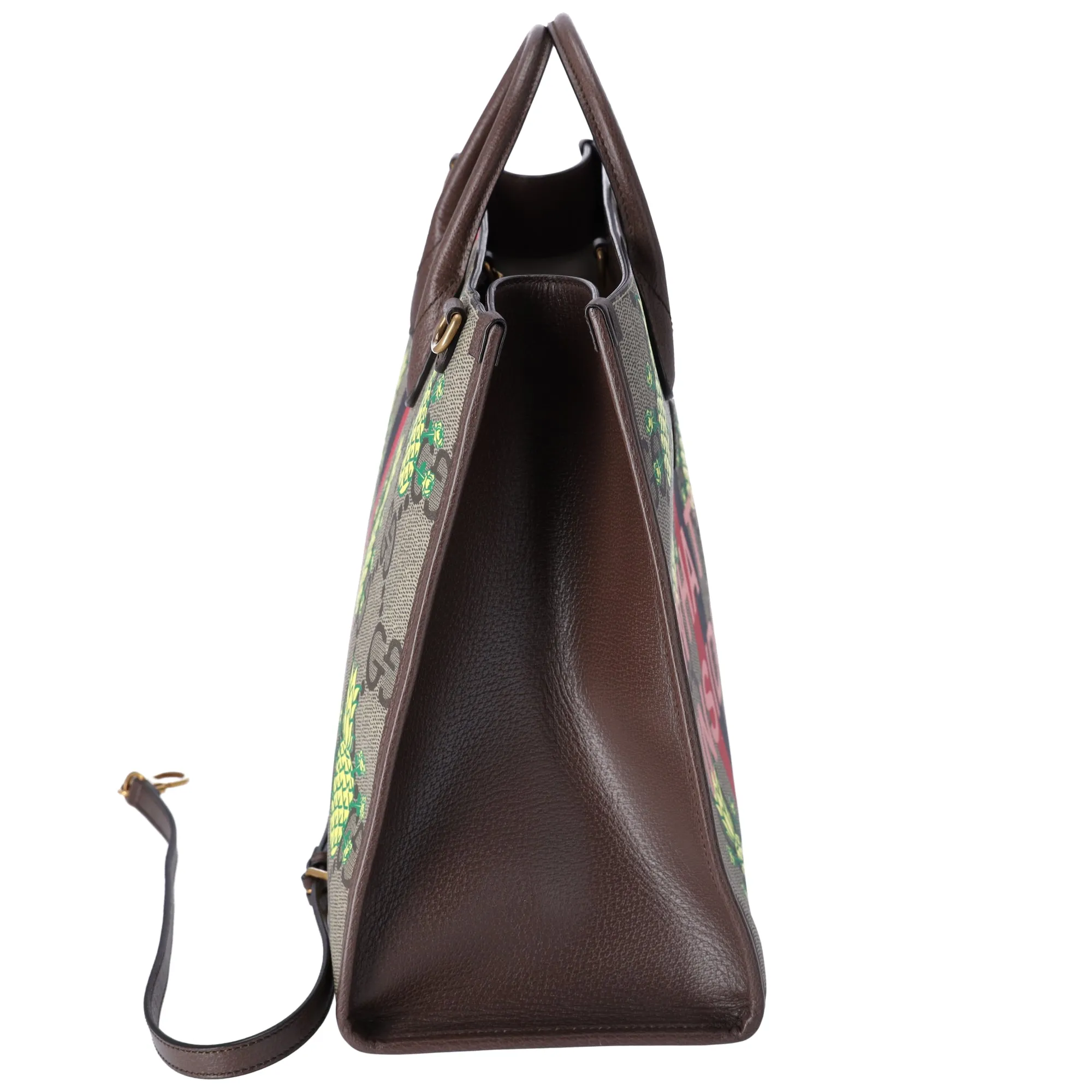 GUCCI Pineapple Tote Bag 659980 Brown Yellow Multi PVC Leather sold by Gaby's Bags product image thumbnail 4