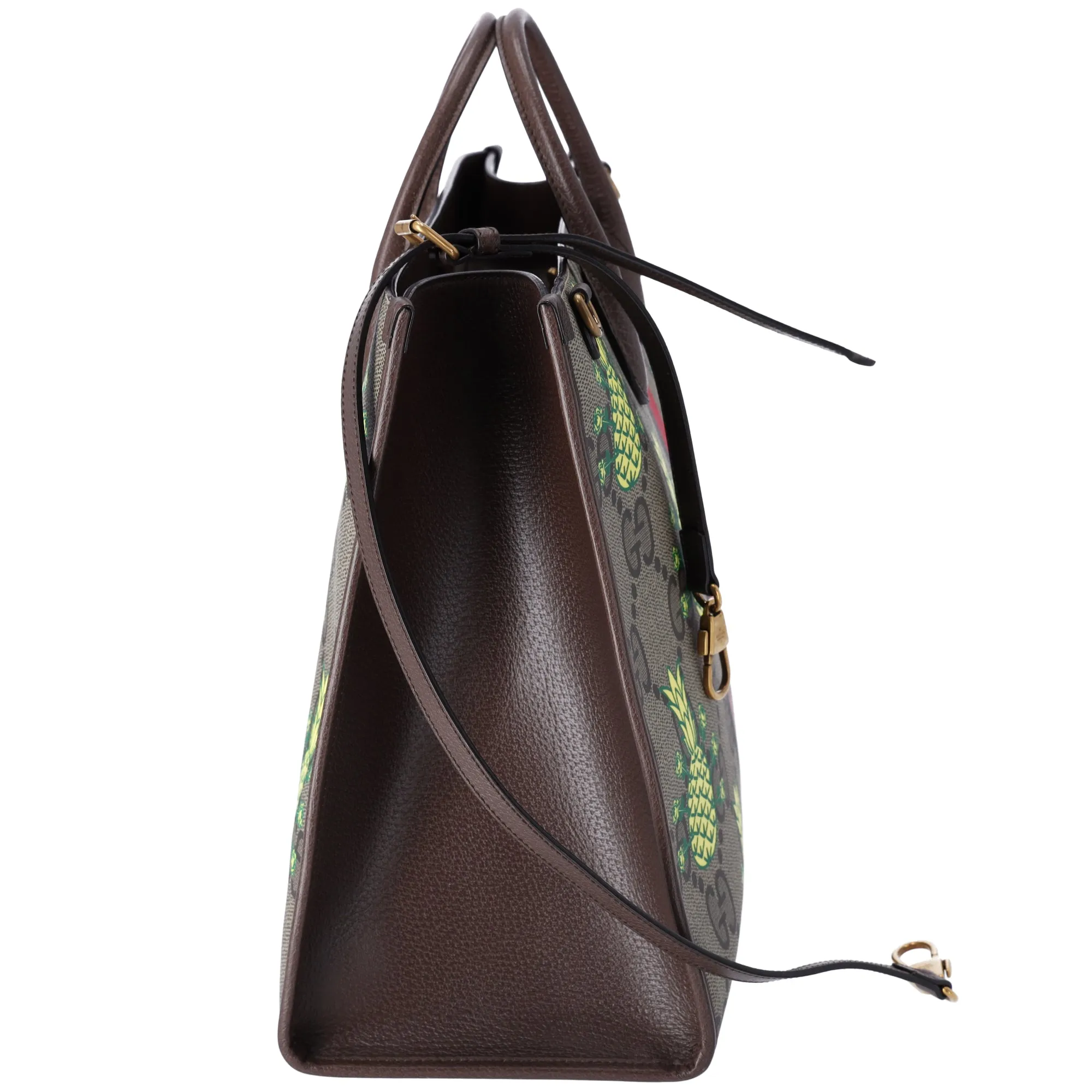 GUCCI Pineapple Tote Bag 659980 Brown Yellow Multi PVC Leather sold by Gaby's Bags product image thumbnail 2