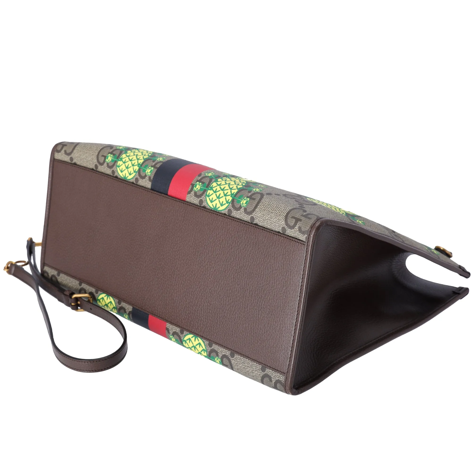 GUCCI Pineapple Tote Bag 659980 Brown Yellow Multi PVC Leather sold by Gaby's Bags product image thumbnail 5