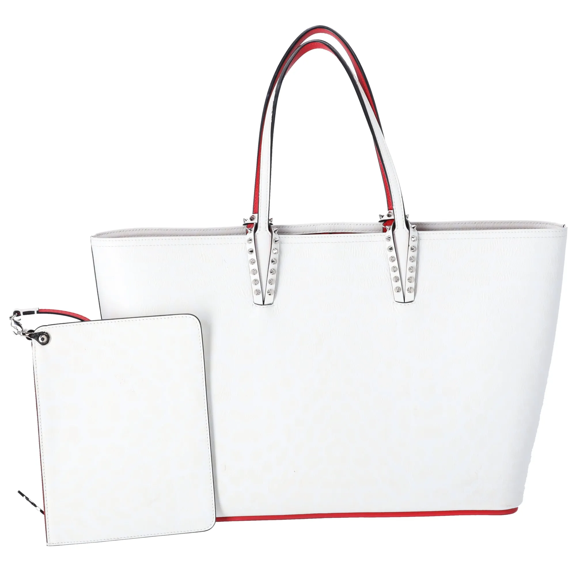 Christian Louboutin Cabata EW Tote Bag White Animal Print Leather w Pouch sold by Gaby's Bags product image thumbnail 5