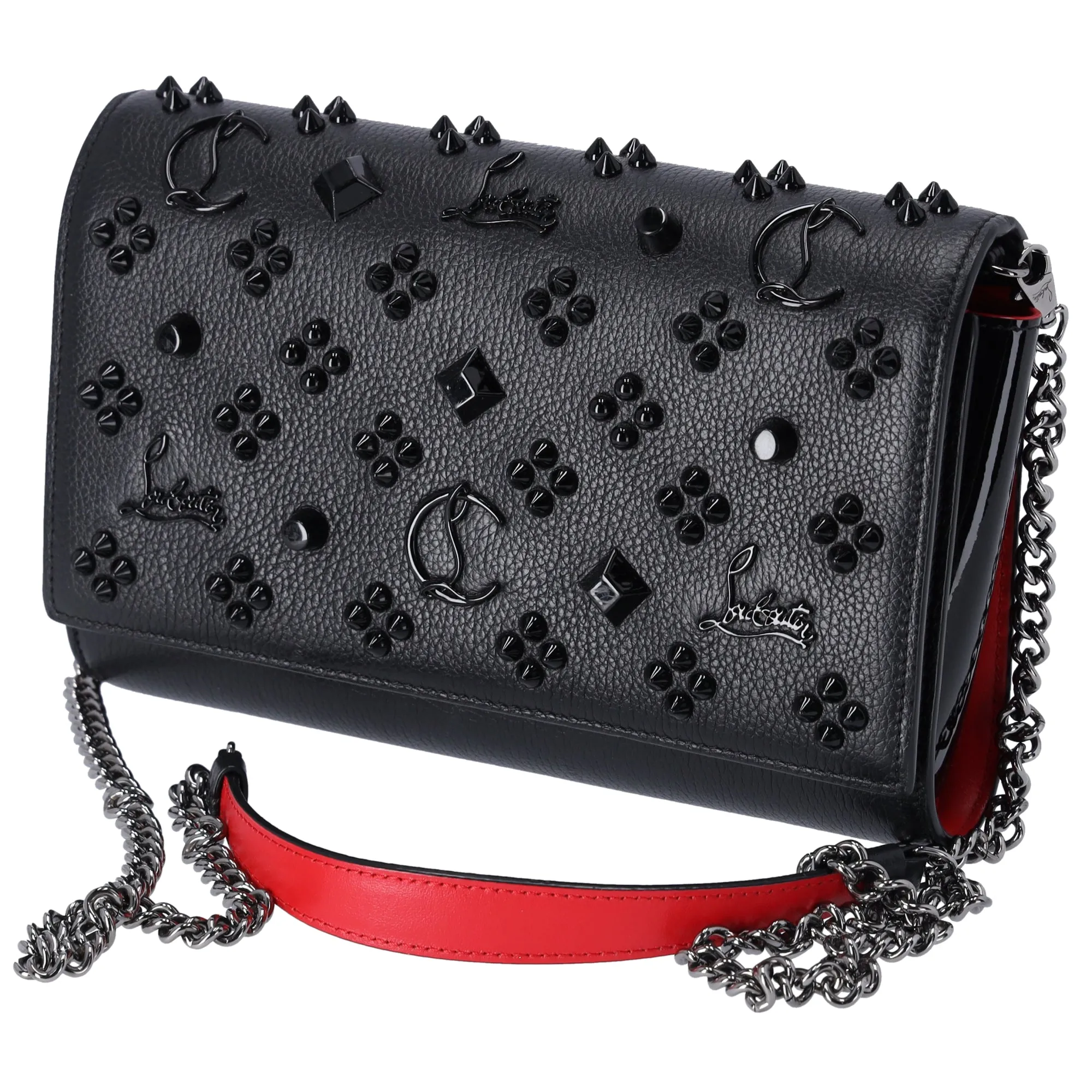 Christian Louboutin Paloma Clutch Crossbody Leather Black on Black Studded sold by Gaby's Bags product image thumbnail 2