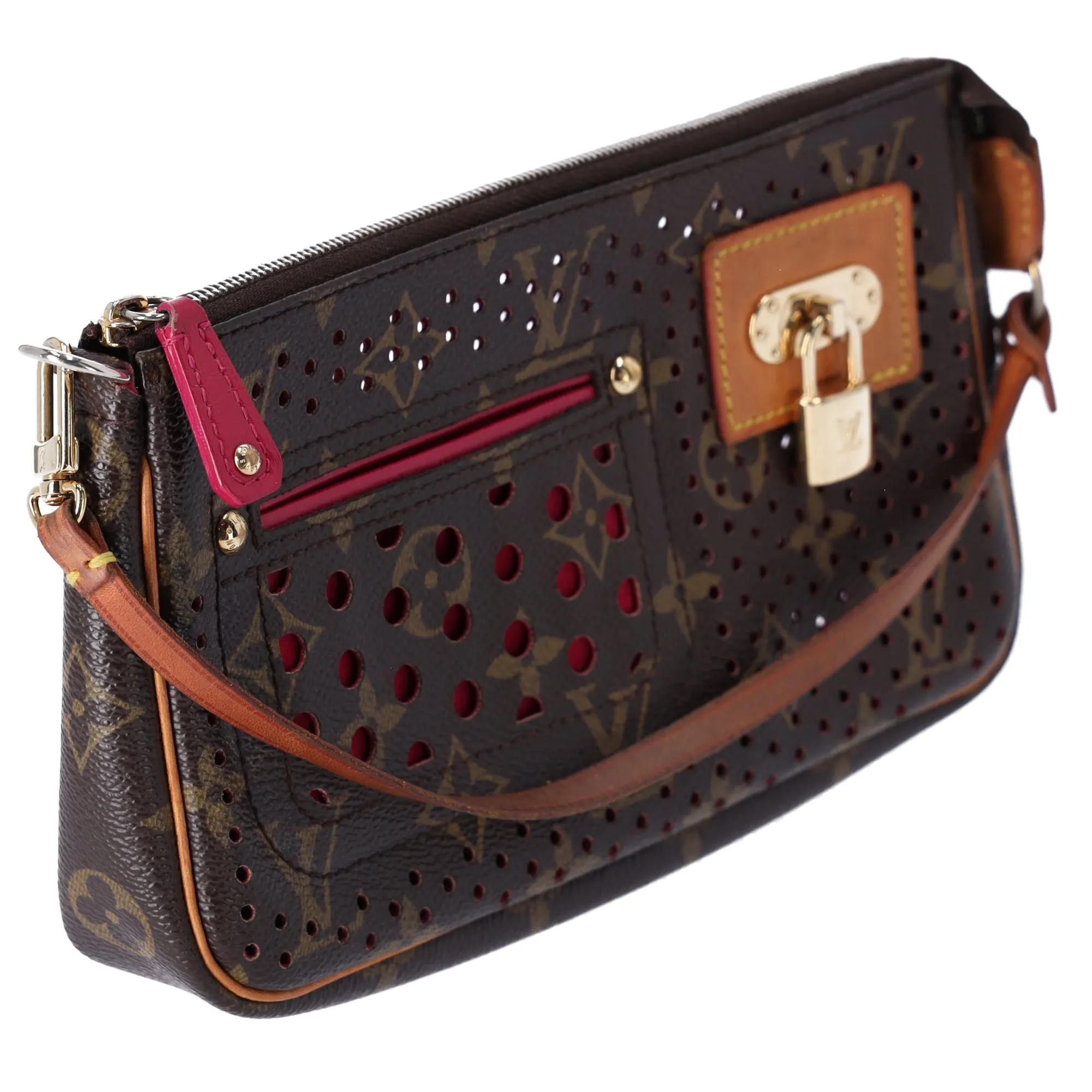Louis Vuitton Pochette Accessoires Monogram Perforated Handbag M95183 Fuchsia sold by Gaby's Bags product image thumbnail 3