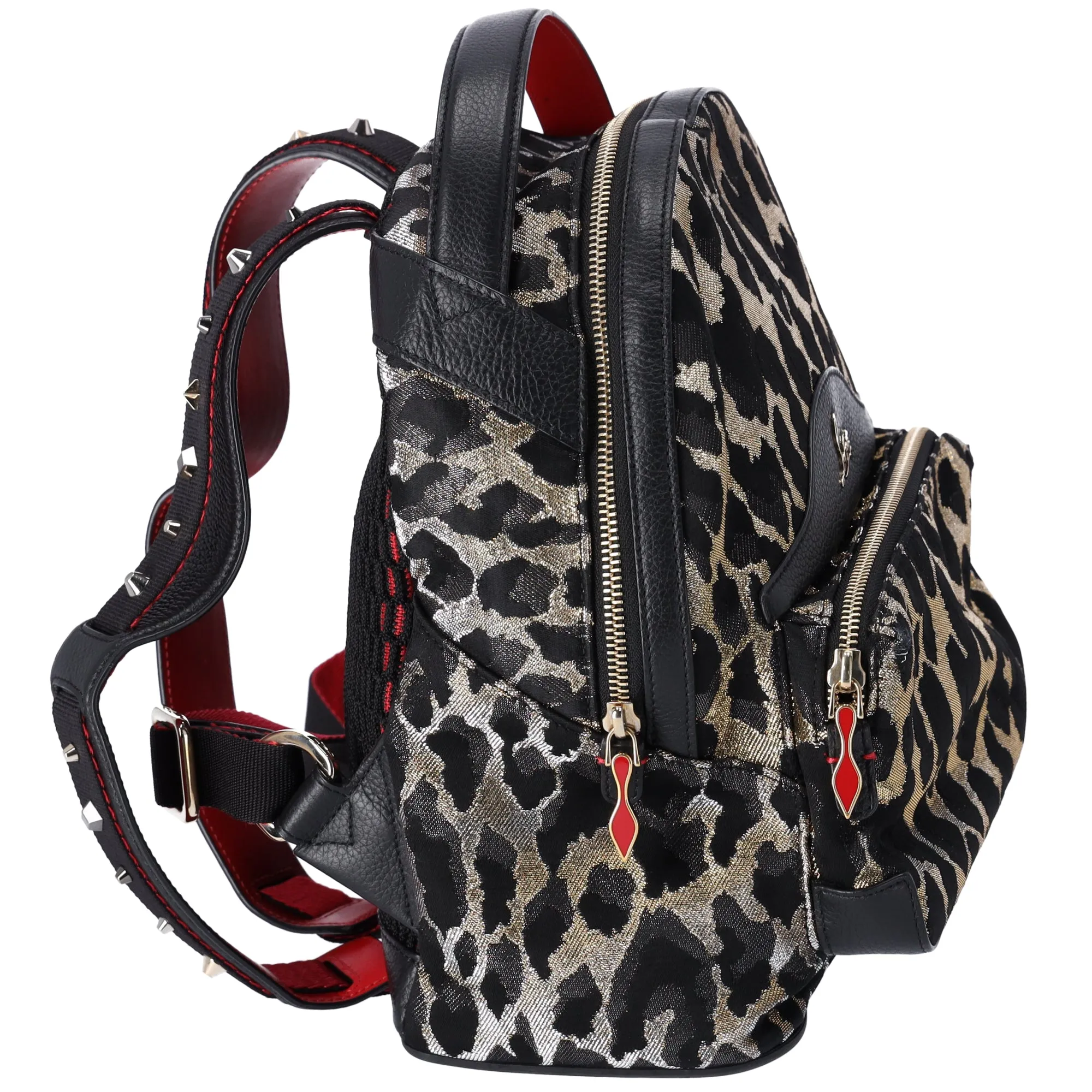 Christian Louboutin Backpack Gold Silver Black Jacquard Leather sold by Gaby's Bags product image thumbnail 4