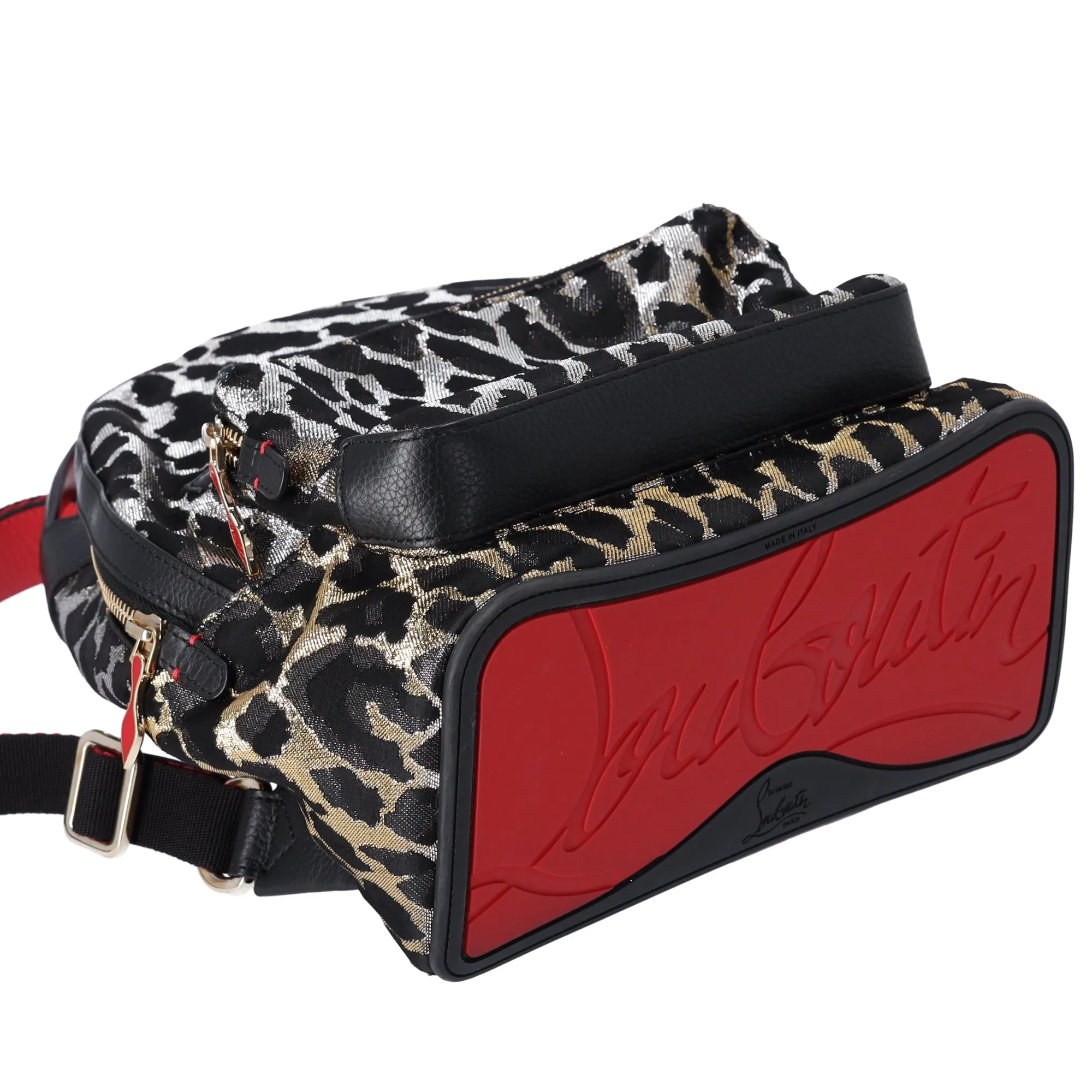 Christian Louboutin Backpack Gold Silver Black Jacquard Leather sold by Gaby's Bags product image thumbnail 5