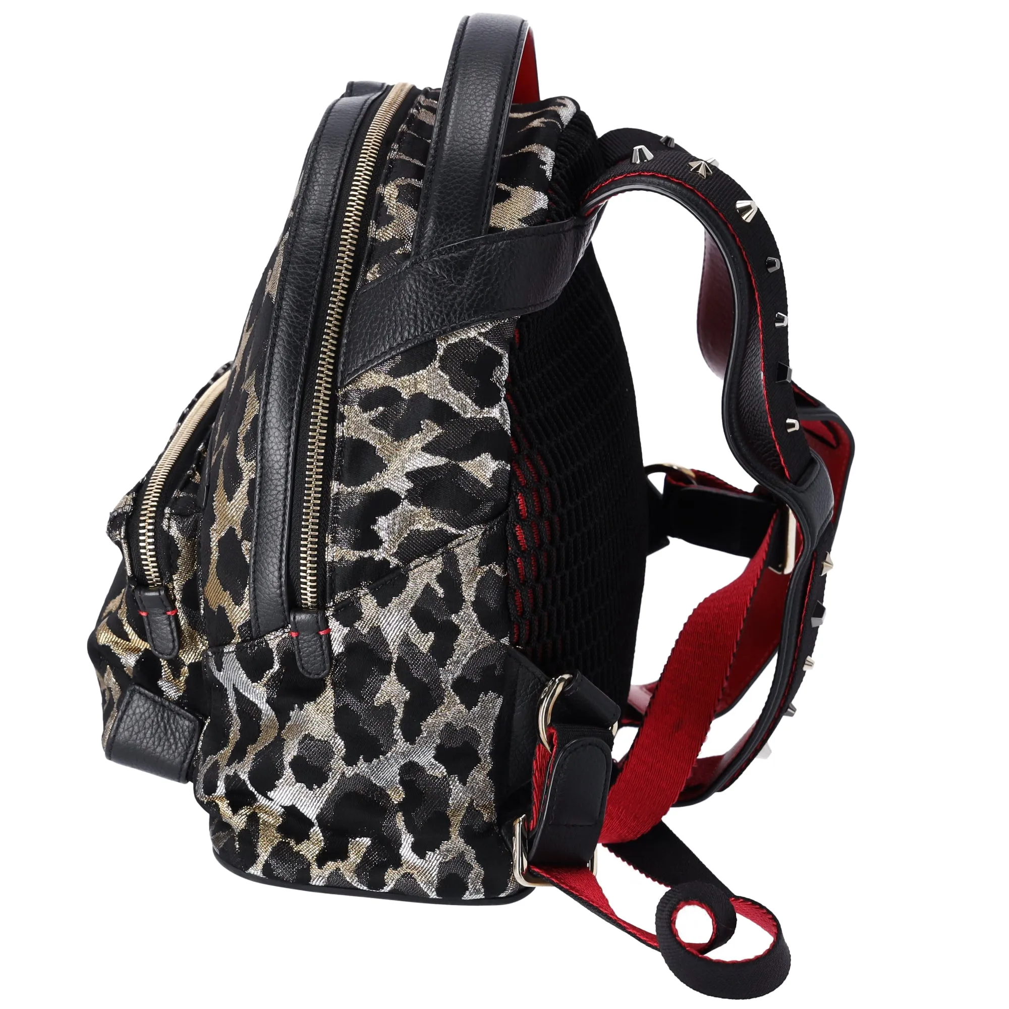 Christian Louboutin Backpack Gold Silver Black Jacquard Leather sold by Gaby's Bags product image thumbnail 2