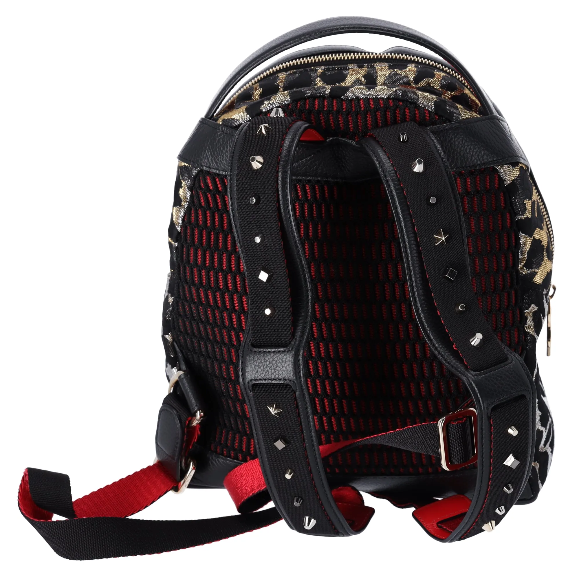 Christian Louboutin Backpack Gold Silver Black Jacquard Leather sold by Gaby's Bags product image thumbnail 3
