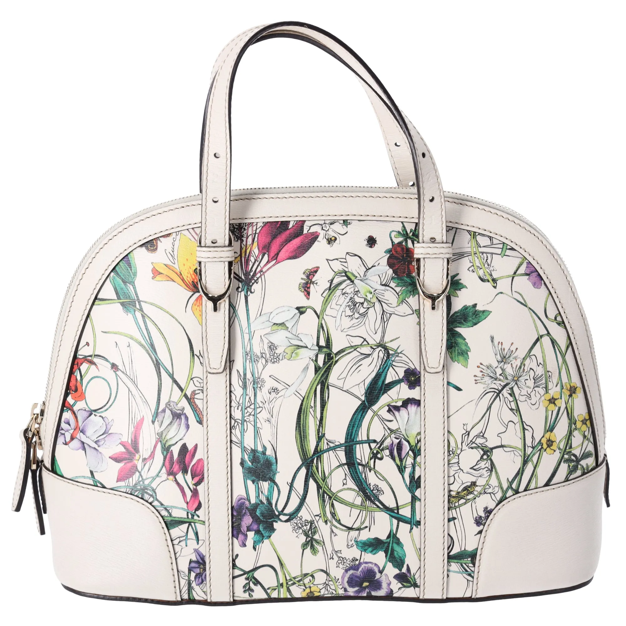 GUCCI Nice Flora Handbag 309617 Cream Green Multi PVC Leather sold by Gaby's Bags product image thumbnail 3