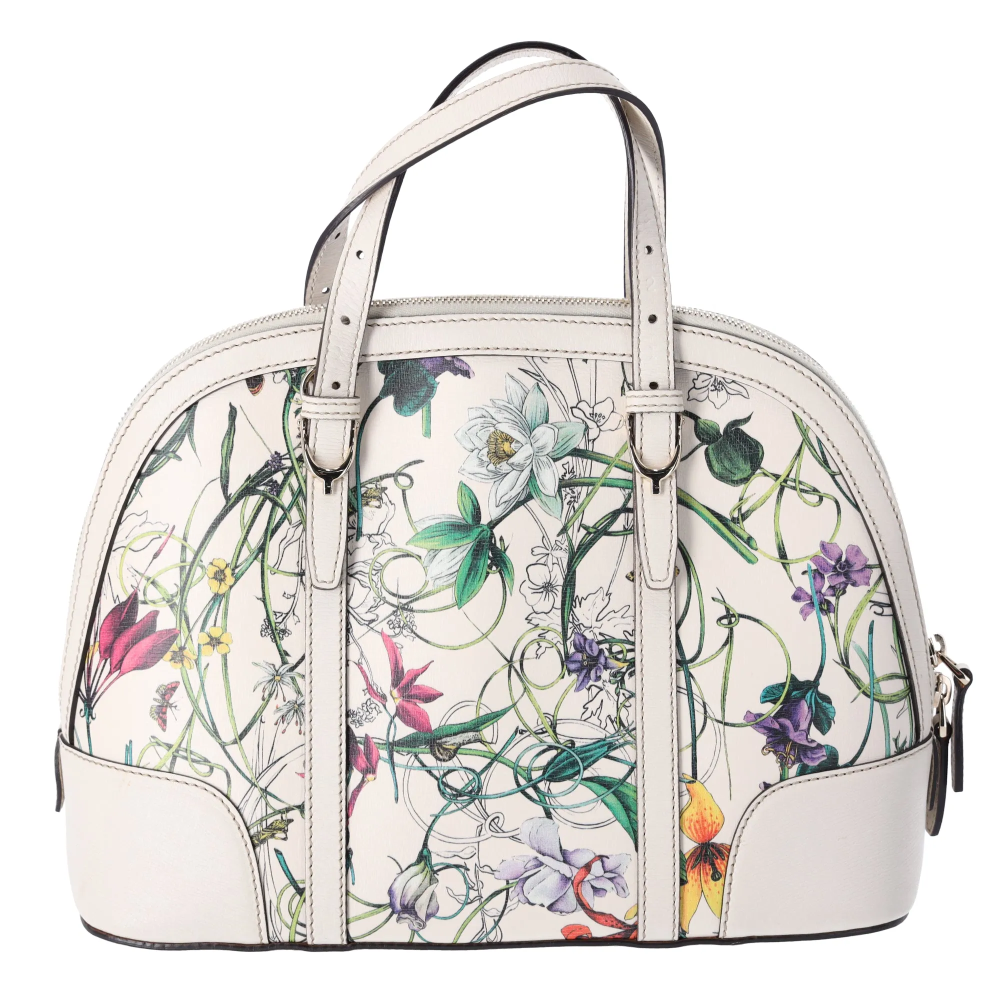 GUCCI Nice Flora Handbag 309617 Cream Green Multi PVC Leather sold by Gaby's Bags
