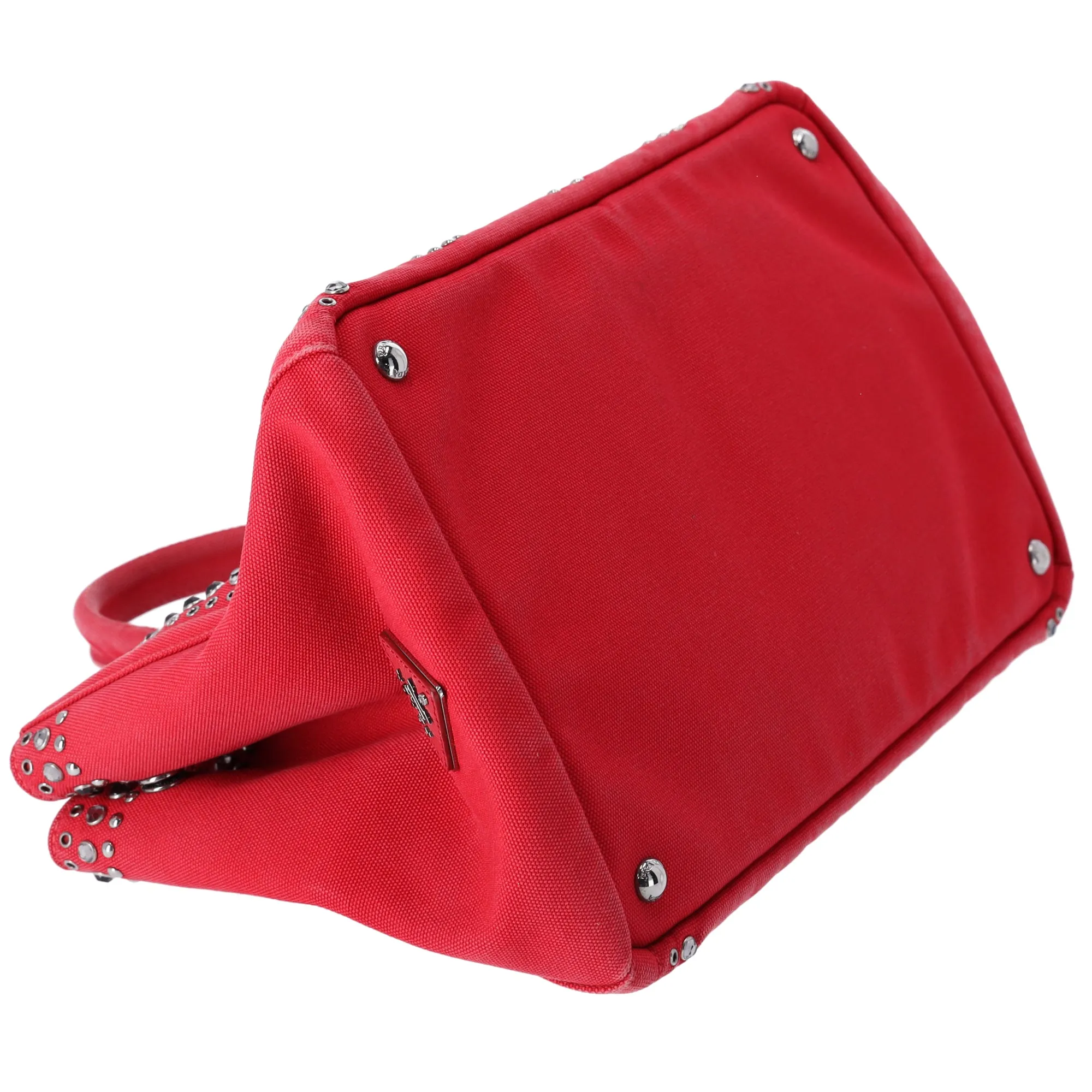 PRADA Canapa Tote Bag BN2642 Red Canvas Red Stones sold by Gaby's Bags product image thumbnail 5
