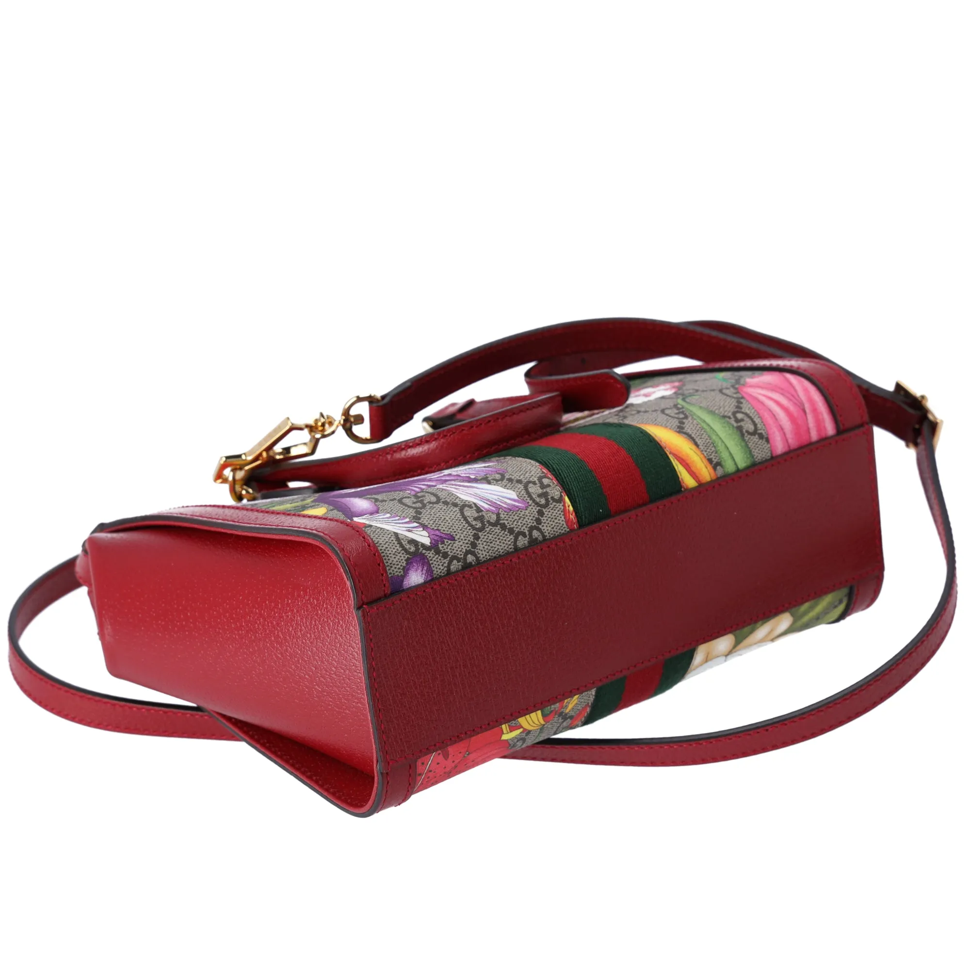 GUCCI Ophidia GG Flora Tote Bag 547551 Brown Red Multi PVC Leather sold by Gaby's Bags product image thumbnail 5