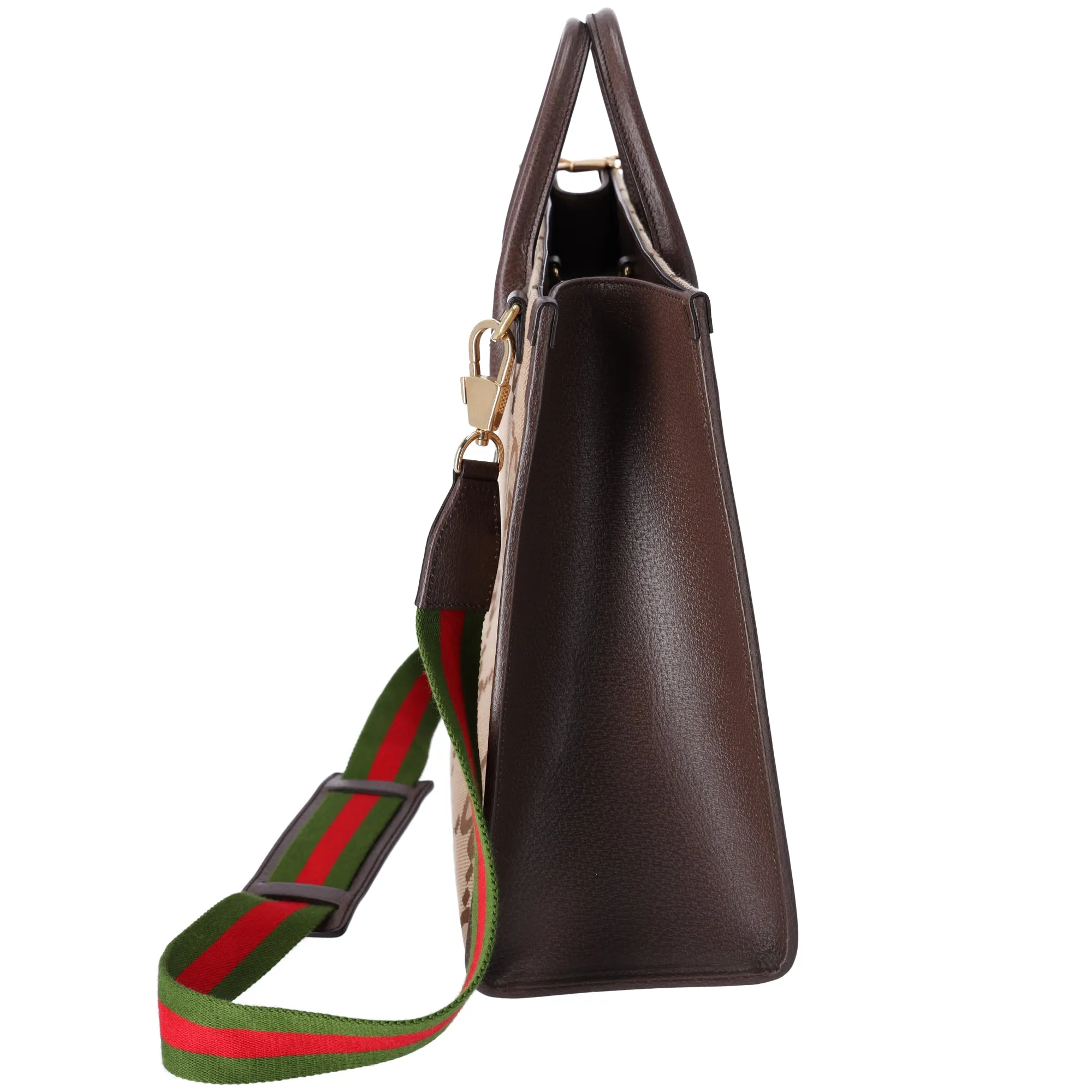 GUCCI Jumbo GG Tote Bag 678839 Beige Dark Brown Jacquard Leather sold by Gaby's Bags product image thumbnail 4