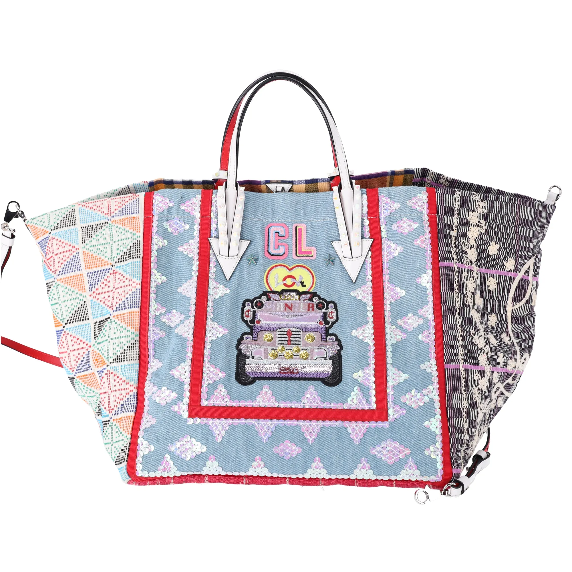 Christian Louboutin Manilacaba Caba Large Tote Motif Embroidered Multicolor sold by Gaby's Bags