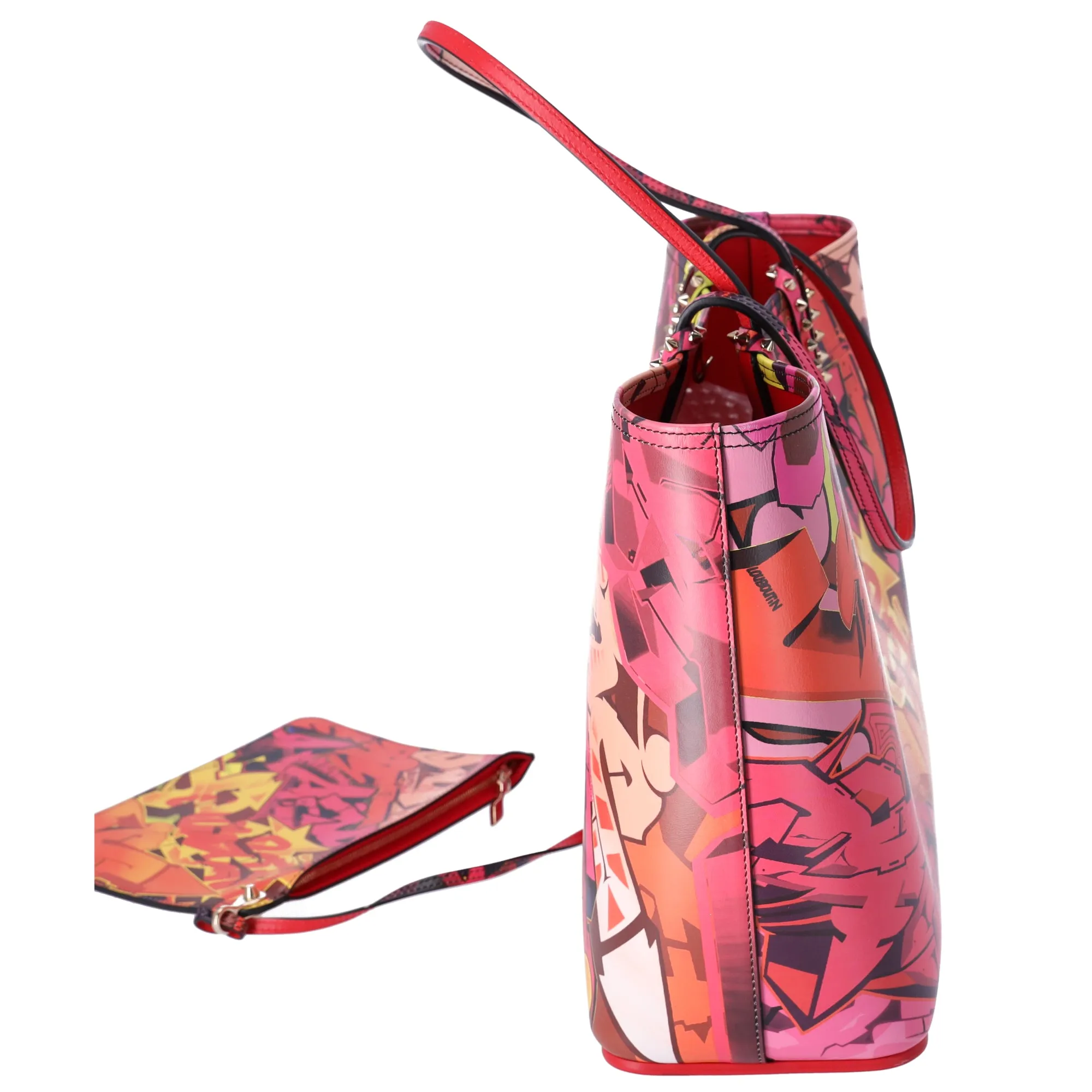 Christian Louboutin Cabata Large EW Tote Bag Orange Pink Multi + Pouch sold by Gaby's Bags product image thumbnail 4