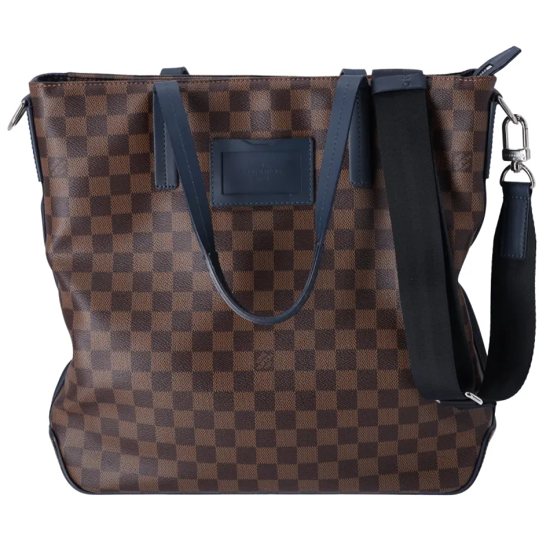 Louis Vuitton Herald Damier Ebene Tote Bag N41255 Blue Canvas sold by Gaby's Bags