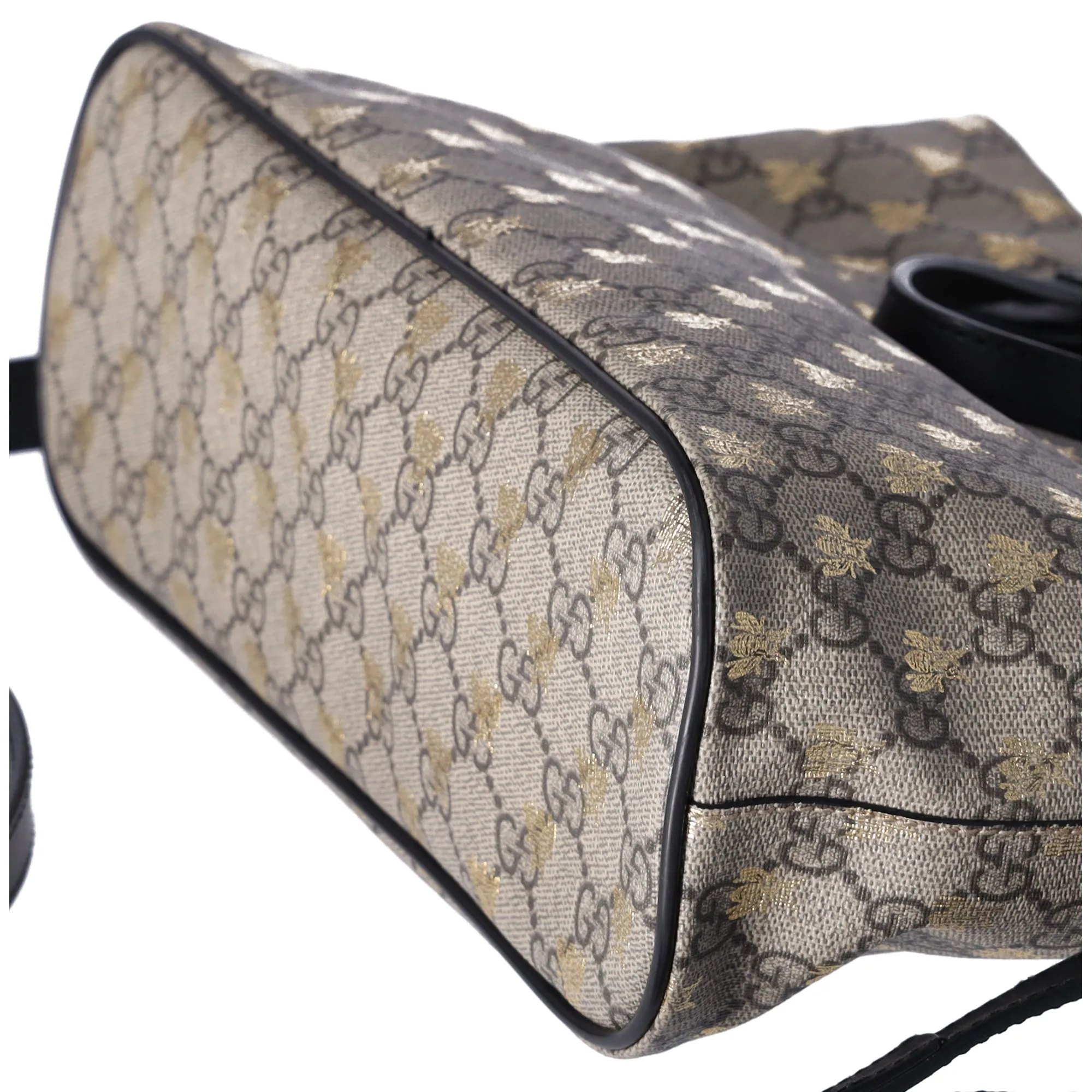 GUCCI GG Supreme Tote Bag 473887 Beige Gold Bees PVC Leather sold by Gaby's Bags product image thumbnail 5