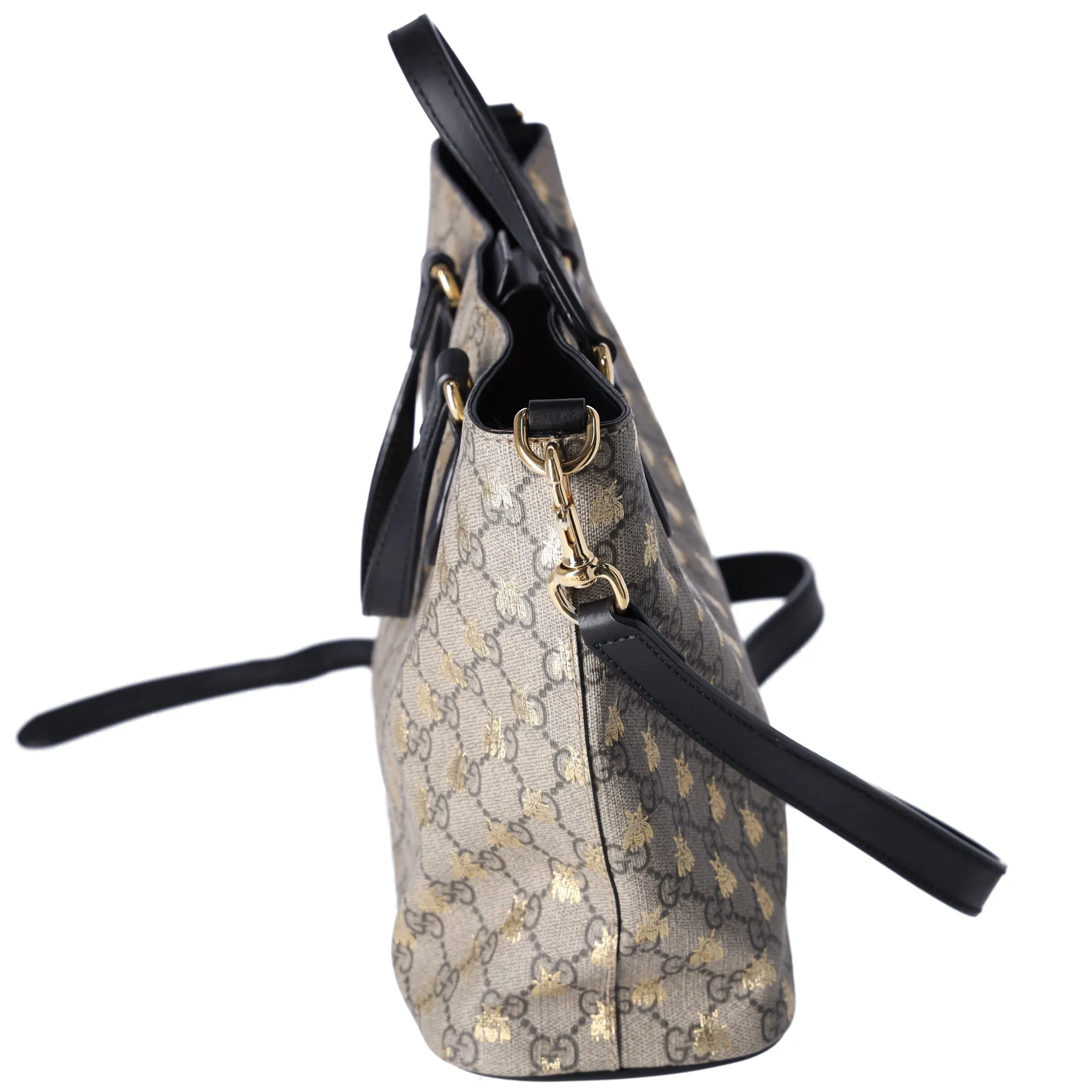 GUCCI GG Supreme Tote Bag 473887 Beige Gold Bees PVC Leather sold by Gaby's Bags product image thumbnail 2