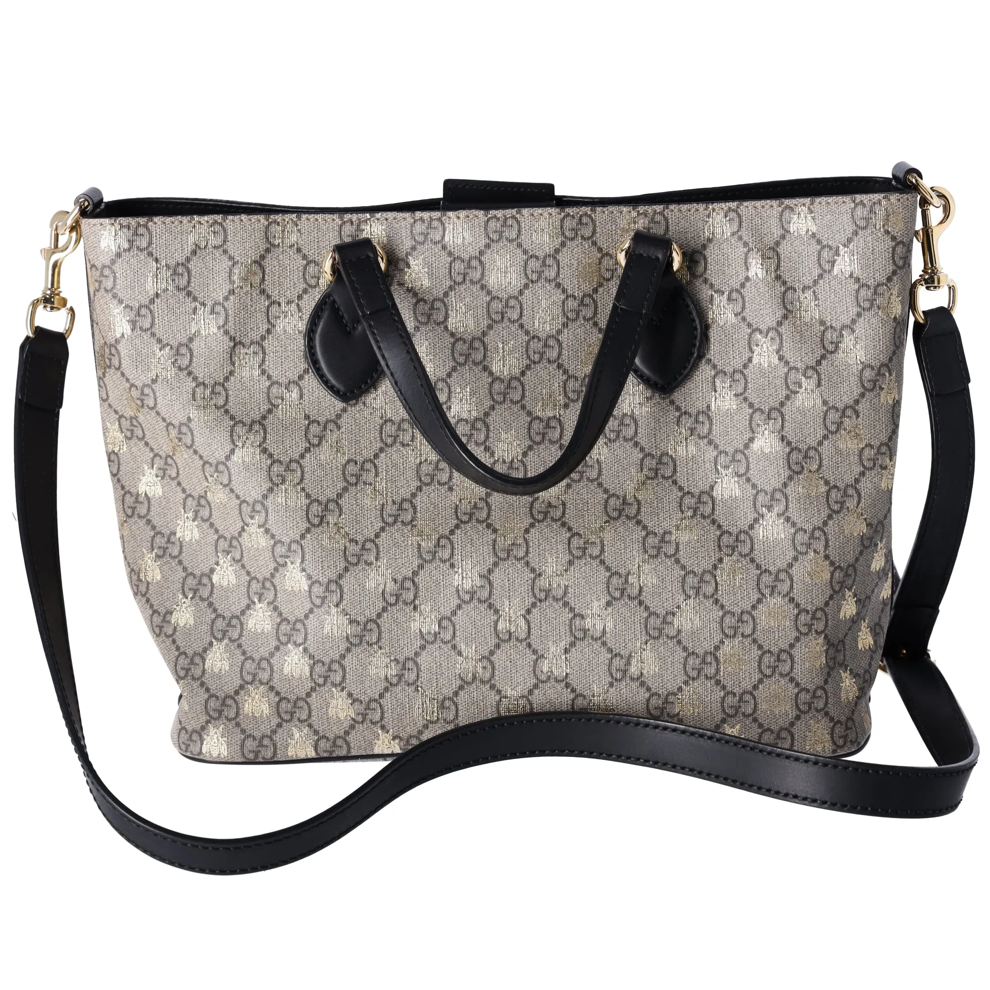 GUCCI GG Supreme Tote Bag 473887 Beige Gold Bees PVC Leather sold by Gaby's Bags product image thumbnail 3