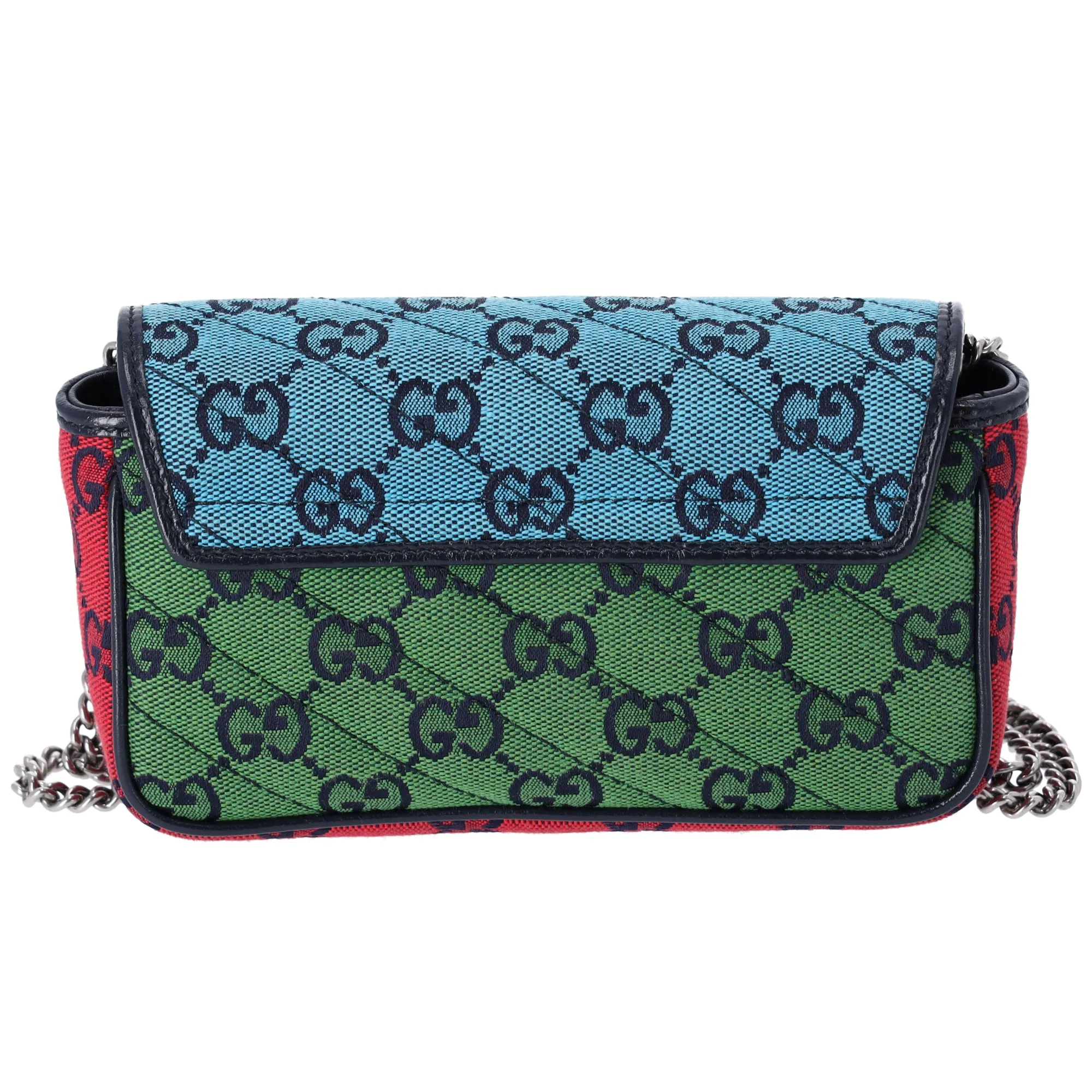 GUCCI GG Marmont Mini Shoulder Bag 476433 Blue Pink Multi Jacquard sold by Gaby's Bags product image thumbnail 3