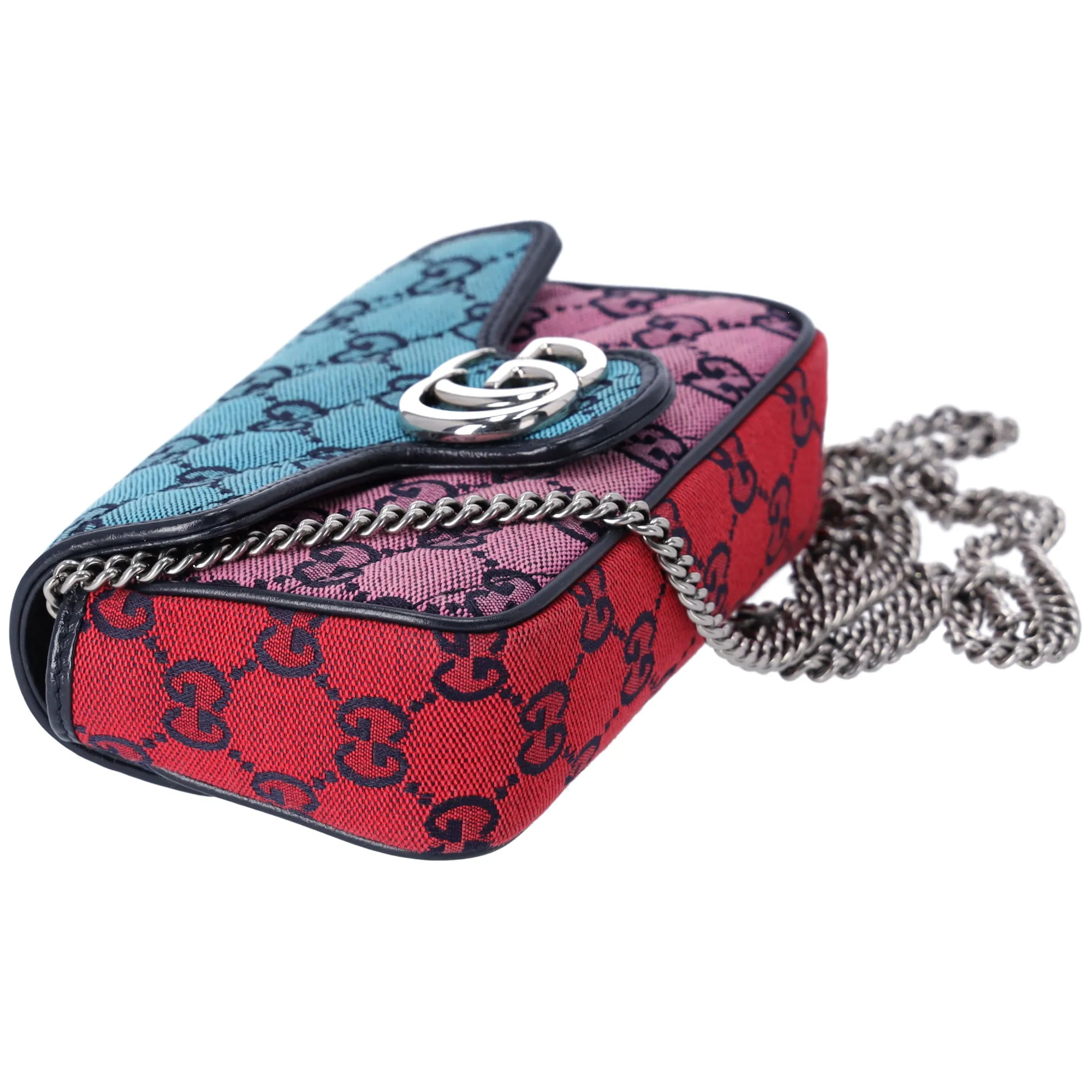 GUCCI GG Marmont Mini Shoulder Bag 476433 Blue Pink Multi Jacquard sold by Gaby's Bags product image thumbnail 5