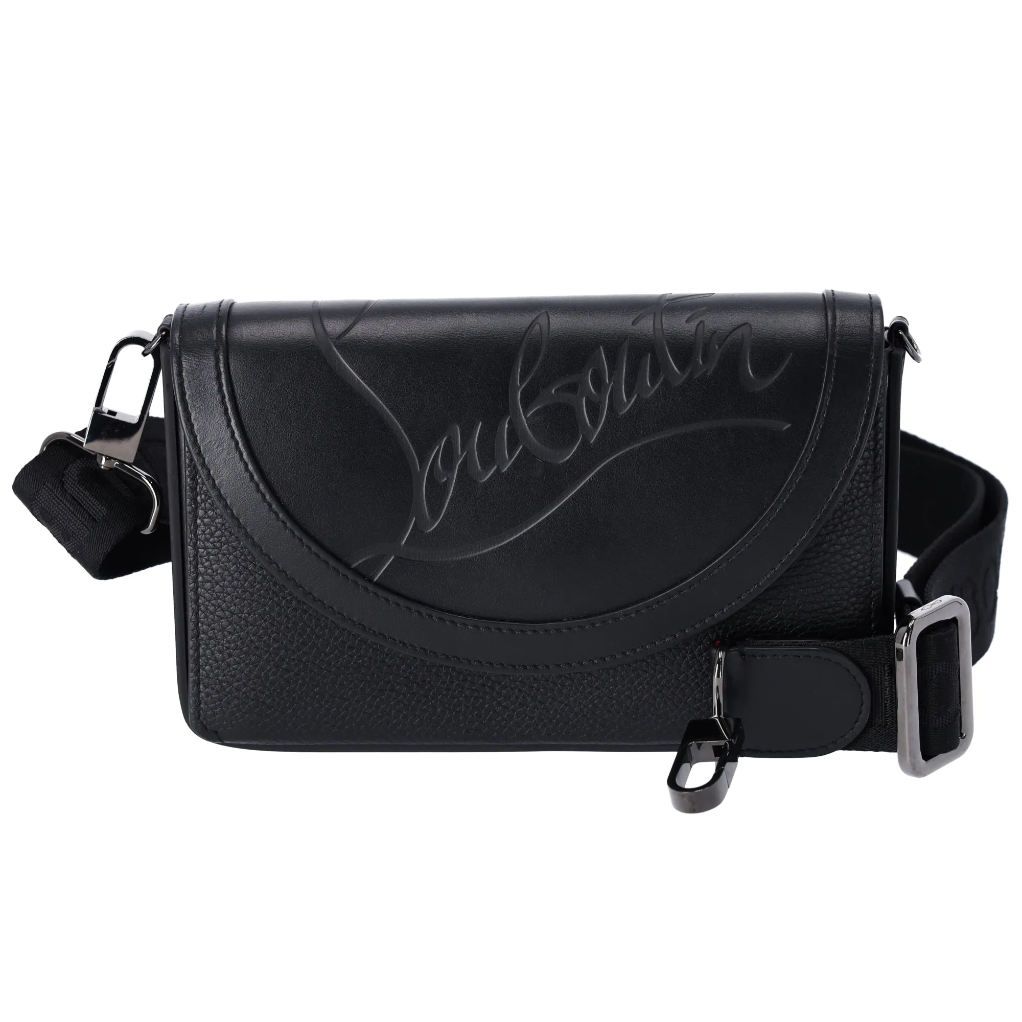 Christian Louboutin Explorer Trunk Wallet Crossbody 3235297B260 Black Leather sold by Gaby's Bags