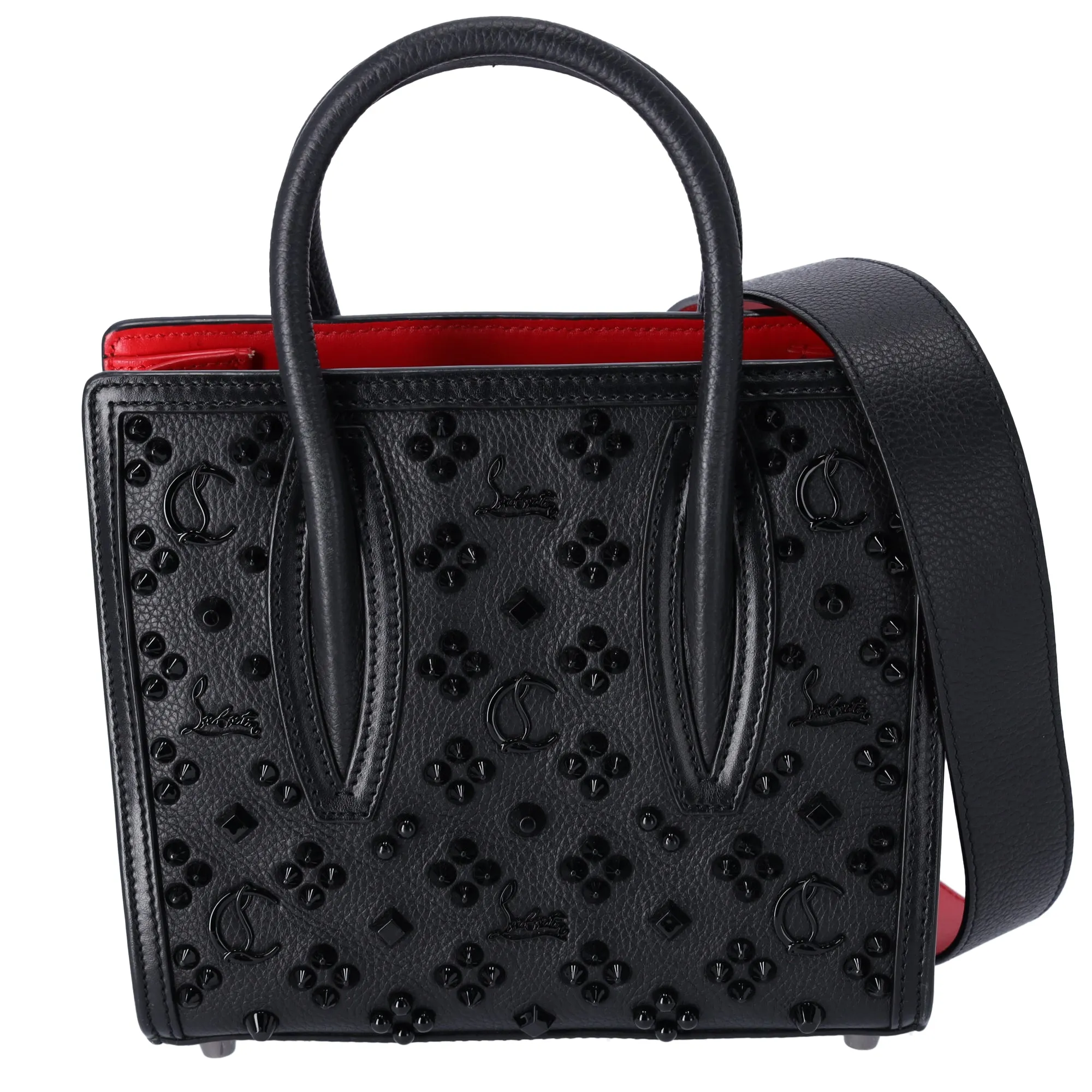 Christian Louboutin Paloma S Mini Handbag Black on Black Studded Leather sold by Gaby's Bags