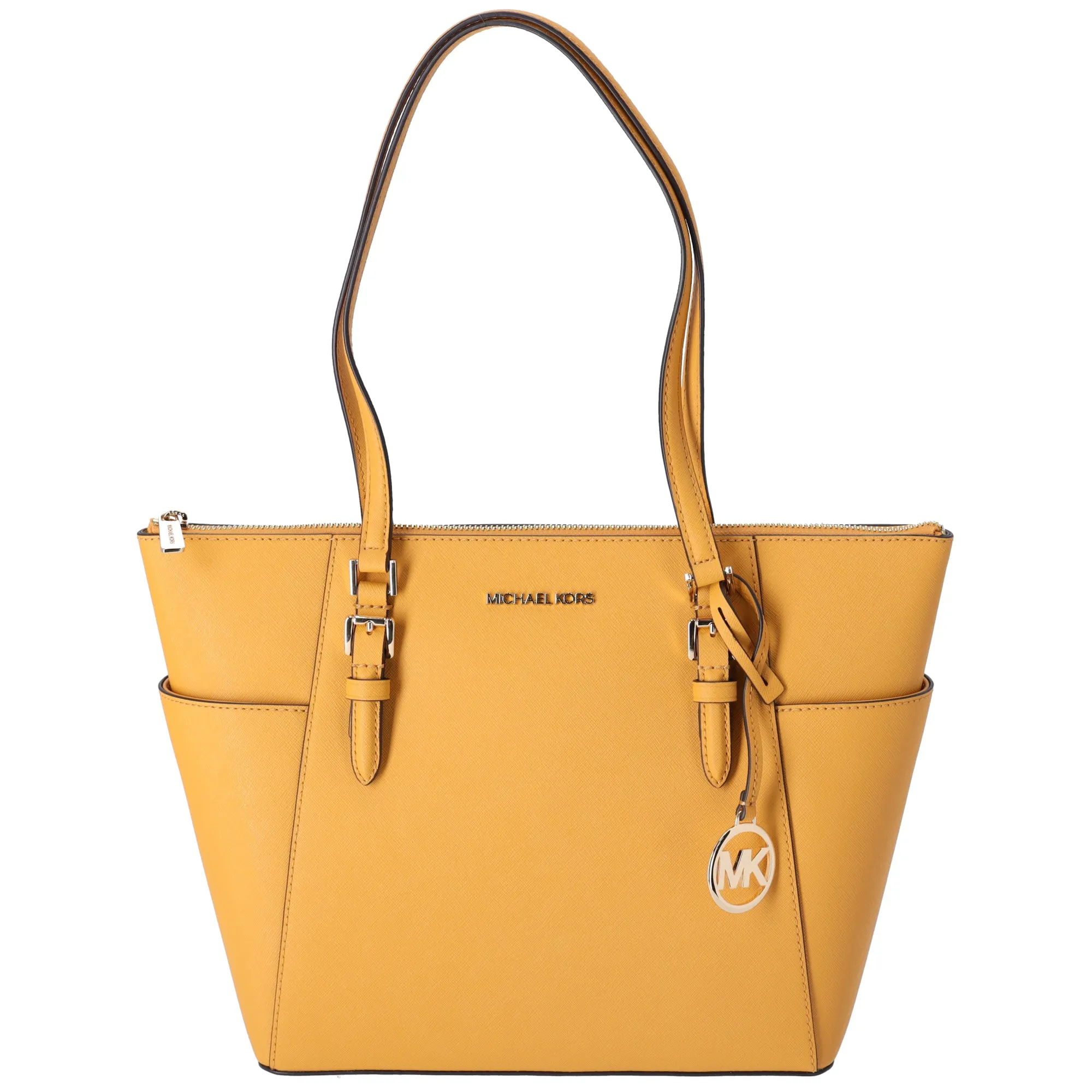 Michael Kors Charlotte Large Top Zip Leather Tote Golden Rod Yellow sold by Gaby's Bags