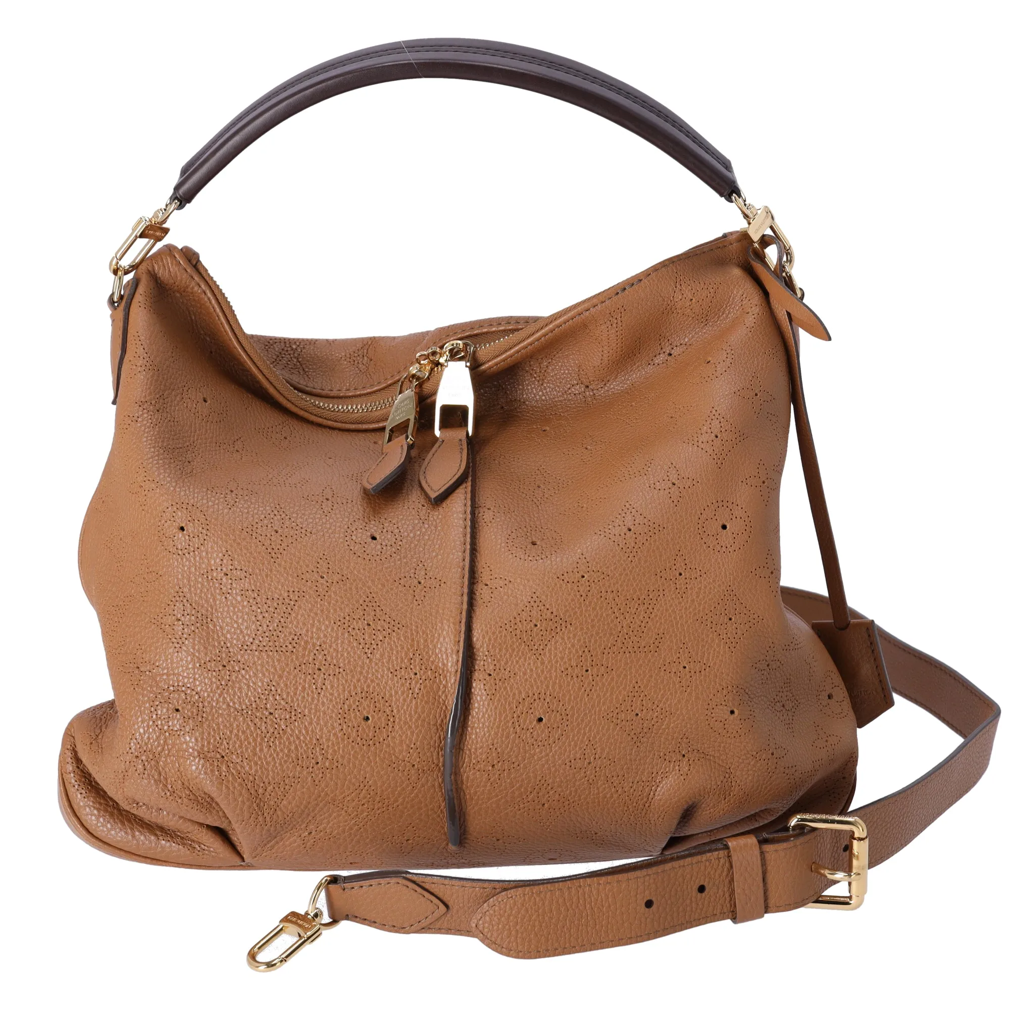 Louis Vuitton Selene PM Mahina Shoulder Bag M94212 Caramel Leather sold by Gaby's Bags