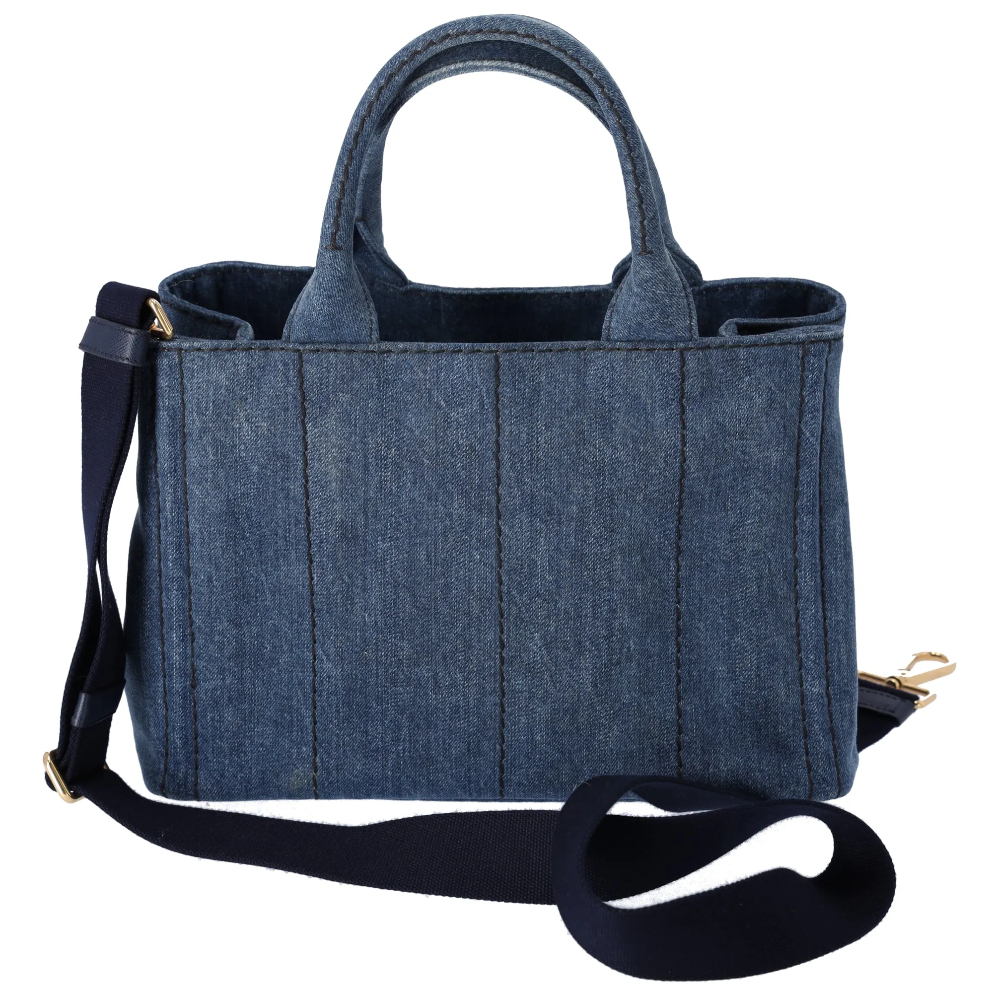 PRADA Canapa Tote Bag Shoulder Bag Navy Denim sold by Gaby's Bags product image thumbnail 3