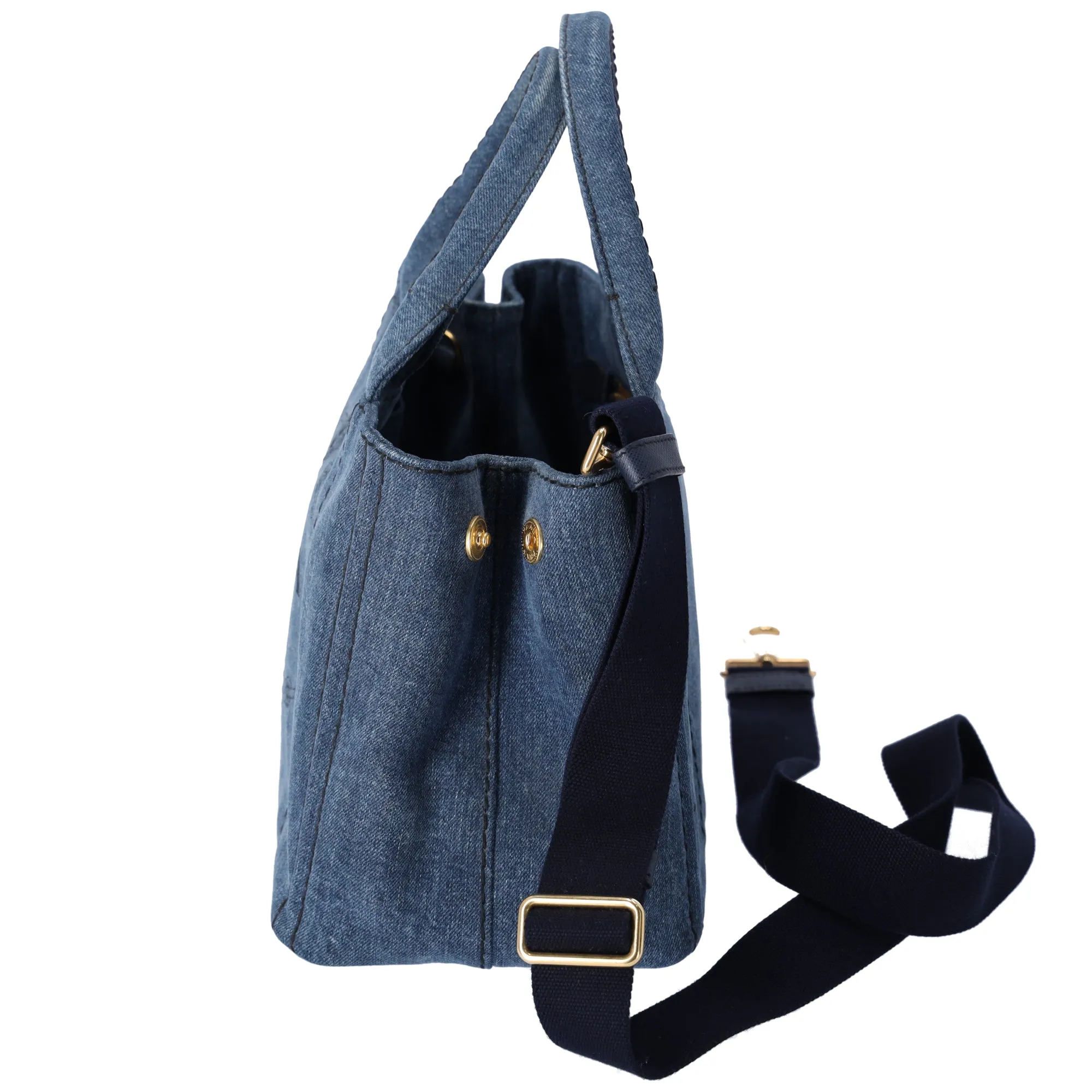 PRADA Canapa Tote Bag Shoulder Bag Navy Denim sold by Gaby's Bags product image thumbnail 2