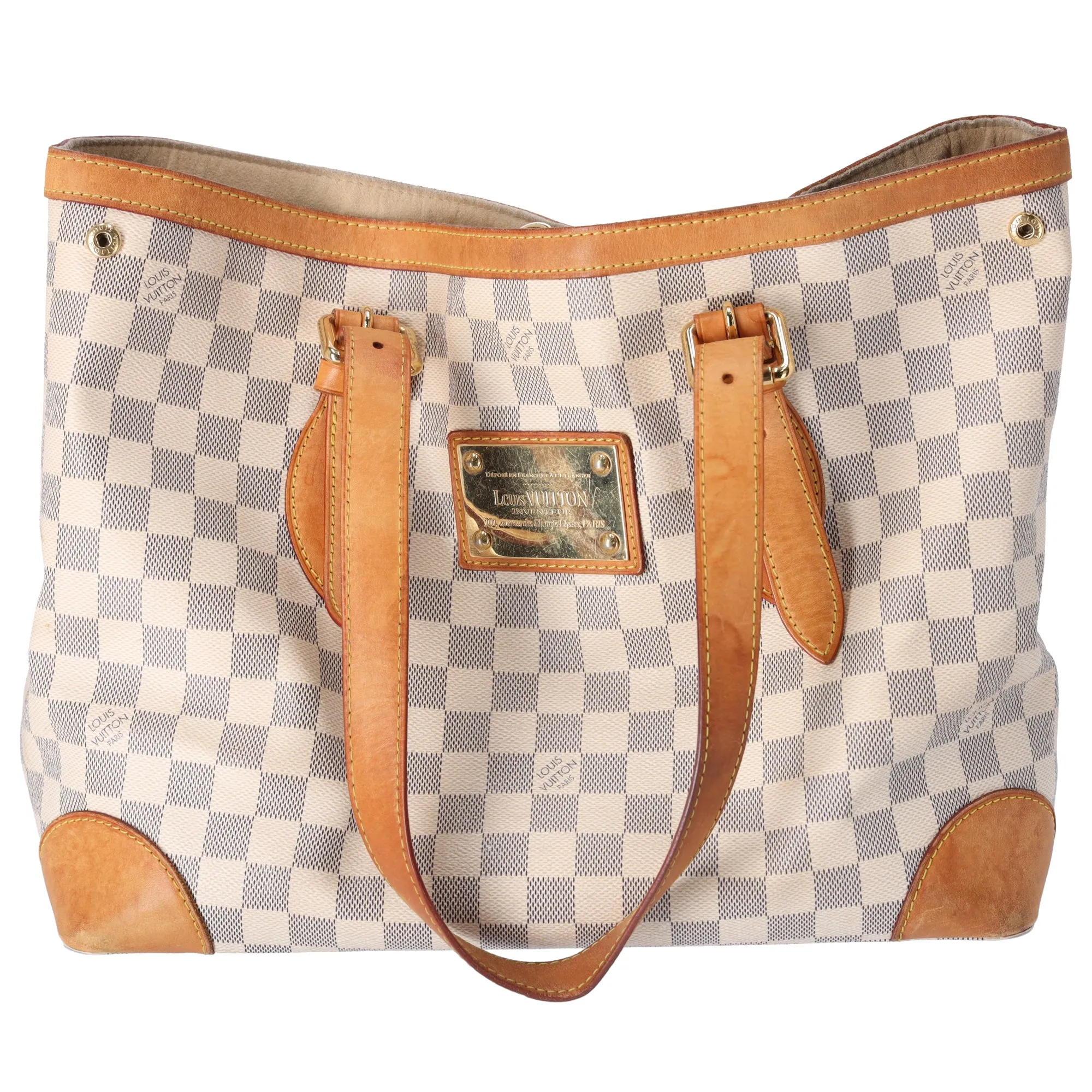 Louis Vuitton Hampstead MM Damier Azur Shoulder Bag N51206 sold by Gaby's Bags