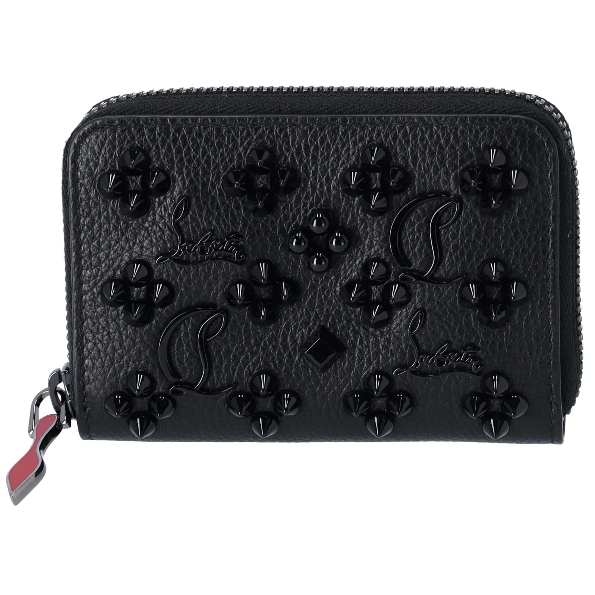 Christian Louboutin Panettone Coin Case Black on Black Studded Leather sold by Gaby's Bags product image thumbnail 2