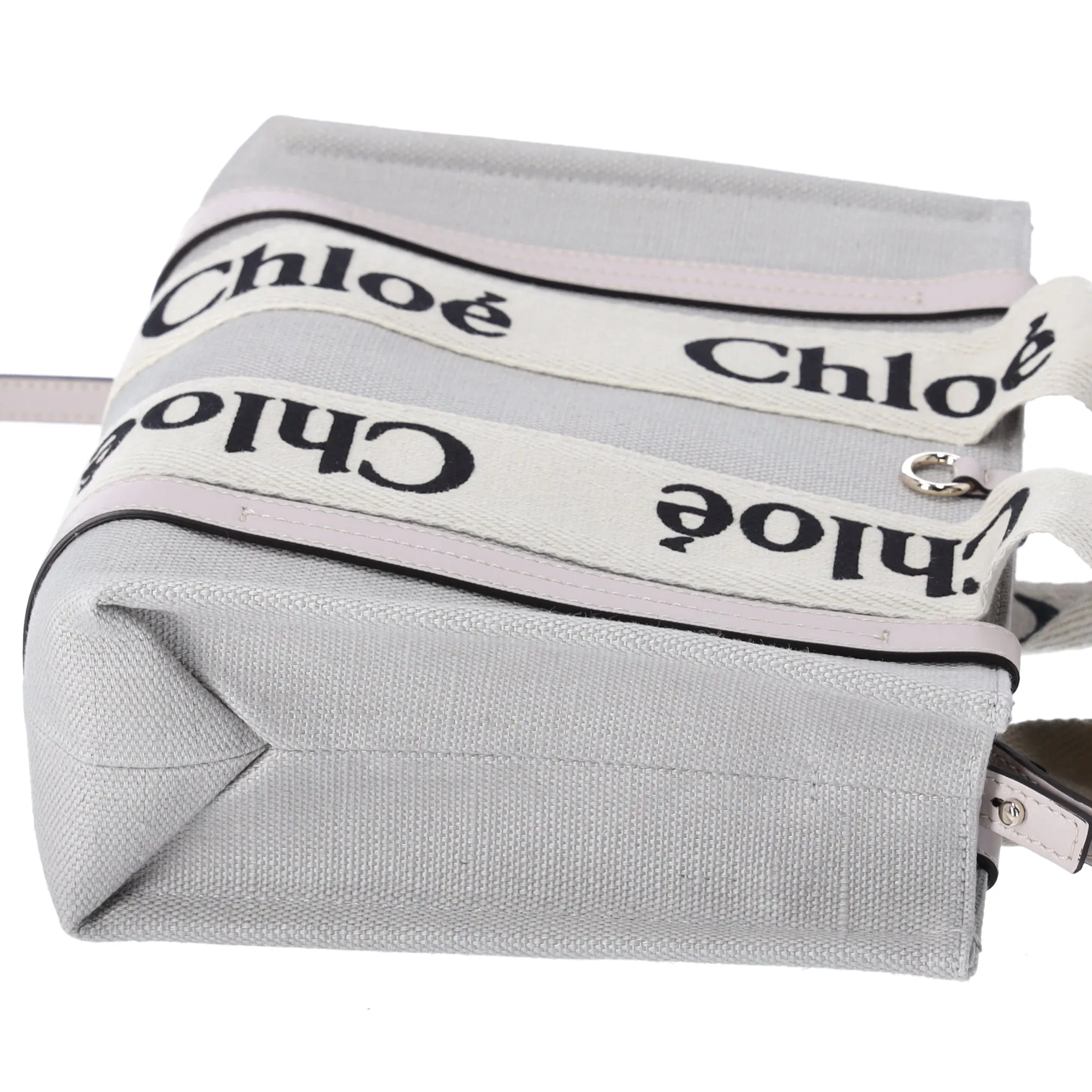Chloe Woody Small Tote Bag Crossbody CHC22AS397I266J5 Light gray Cream Canvas sold by Gaby's Bags product image thumbnail 4