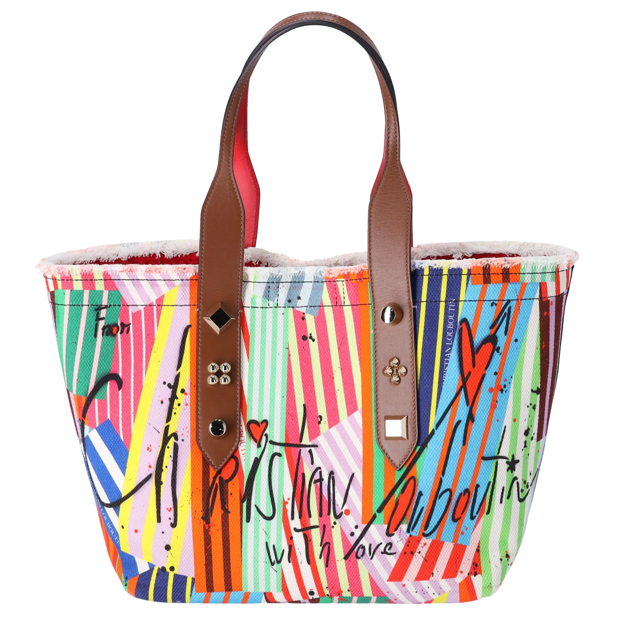 Christian Louboutin Frangibus Medium Tote Canvas Leather Multicolor sold by Gaby's Bags