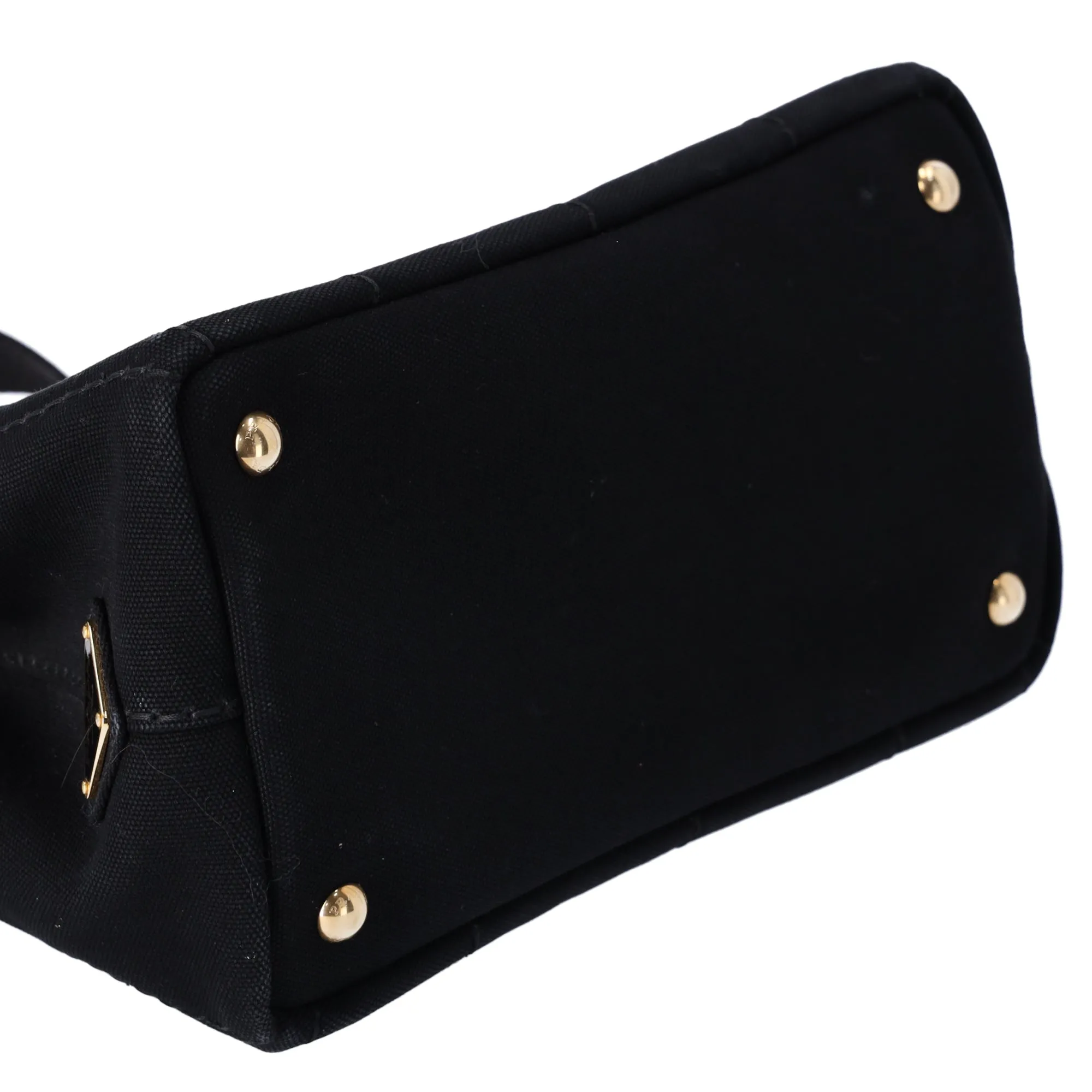 PRADA Canapa Tote Bag Black Logo Printed Canvas Shoulder Bag sold by Gaby's Bags product image thumbnail 5