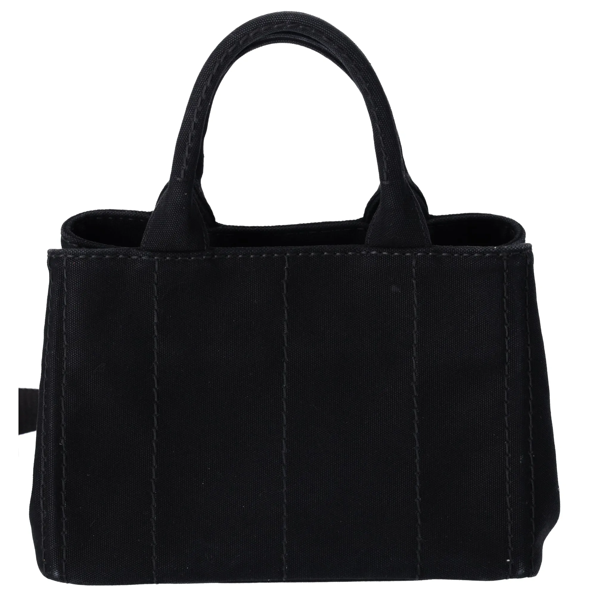 PRADA Canapa Tote Bag Black Logo Printed Canvas Shoulder Bag sold by Gaby's Bags product image thumbnail 4