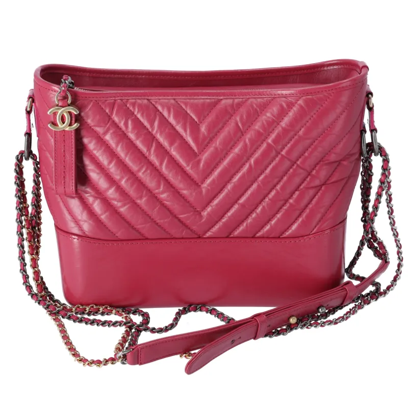 CHANEL Chevron Gabrielle Large Hobo Bag A93824 Pink Aged Calfskin sold by Gaby's Bags