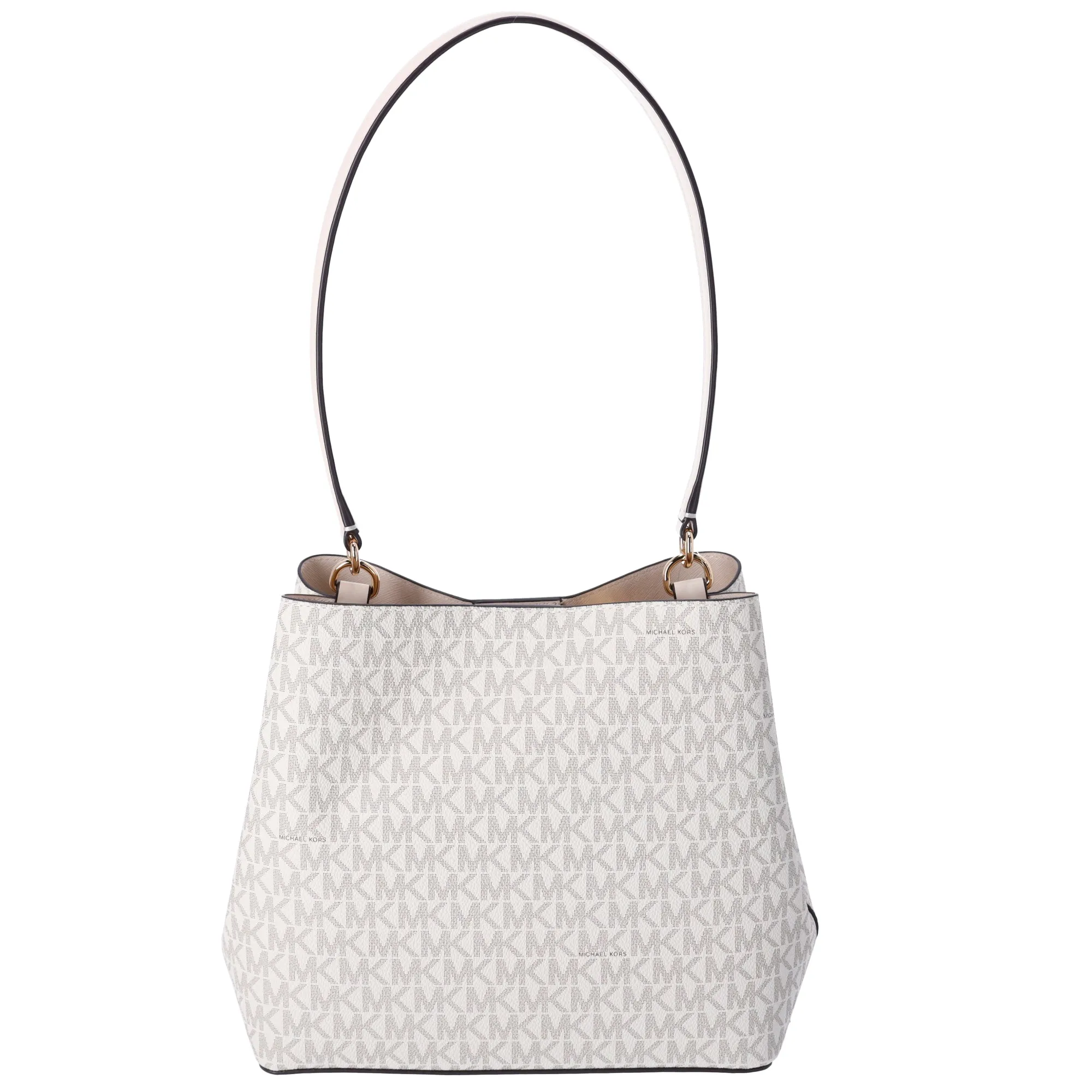 Michael Kors Pratt Medium Shoulder Bucket Bag Signature Logo Light Cream MK sold by Gaby's Bags product image thumbnail 3
