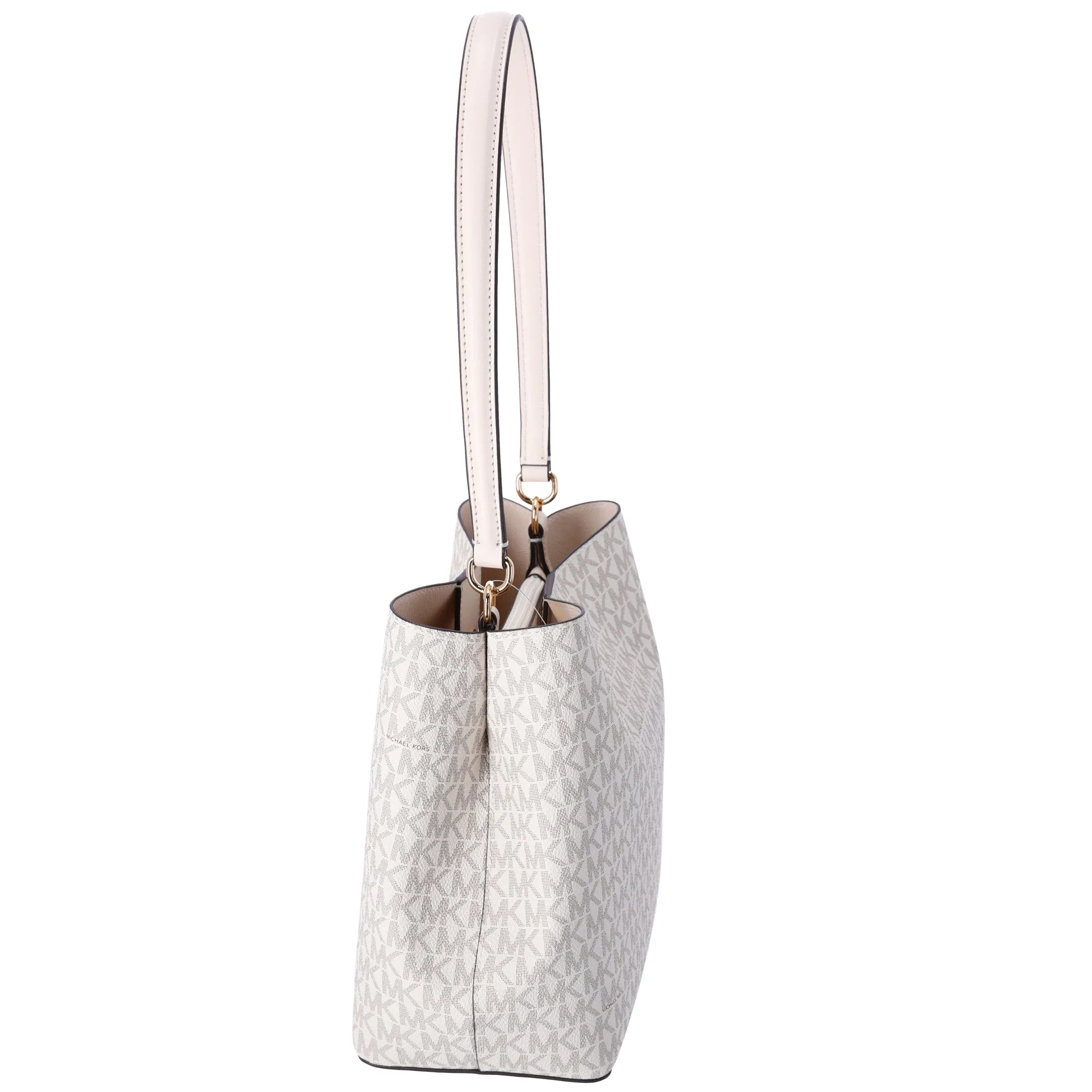 Michael Kors Pratt Medium Shoulder Bucket Bag Signature Logo Light Cream MK sold by Gaby's Bags product image thumbnail 2
