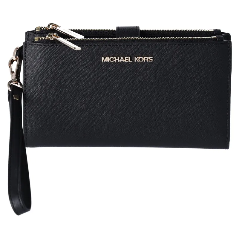 Michael Kors JetSet Travel DoubleZip WristletLeather PhoneCase Wallet Black sold by Gaby's Bags