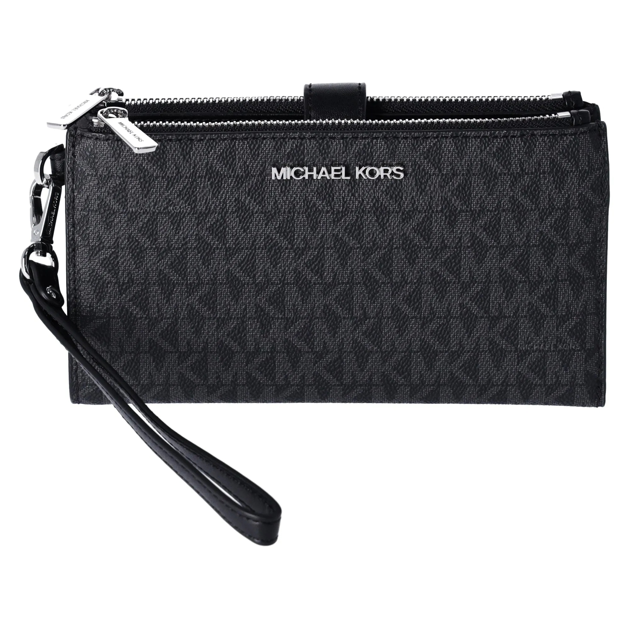 Michael Kors Jet Set Double Zip Wristlet Phone Wallet Black sold by Gaby's Bags