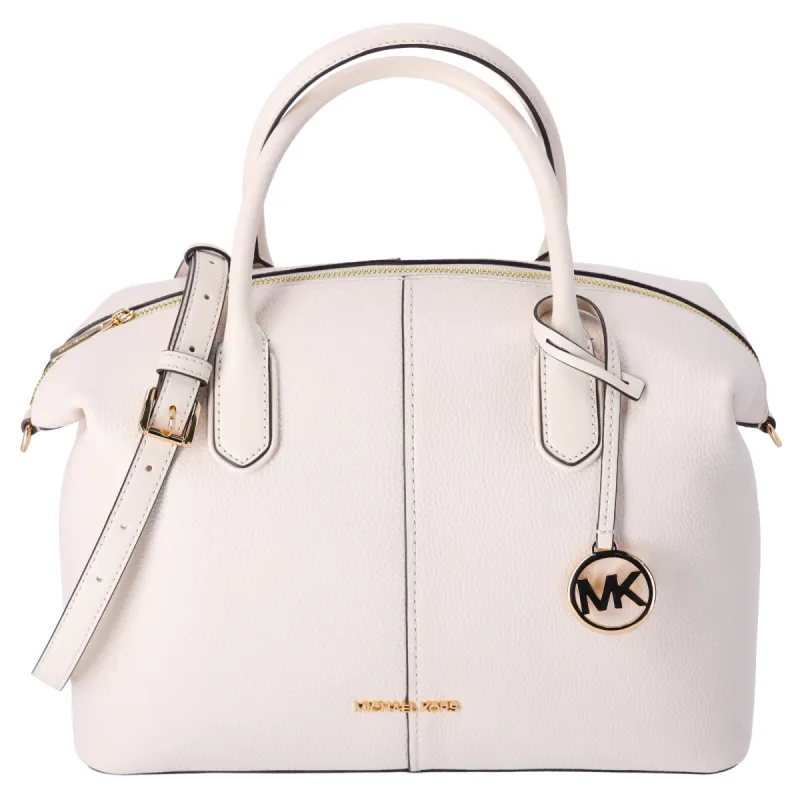 Michael Kors Hyde Large Slouchy Satchel Light Cream Pebbled Leather sold by Gaby's Bags