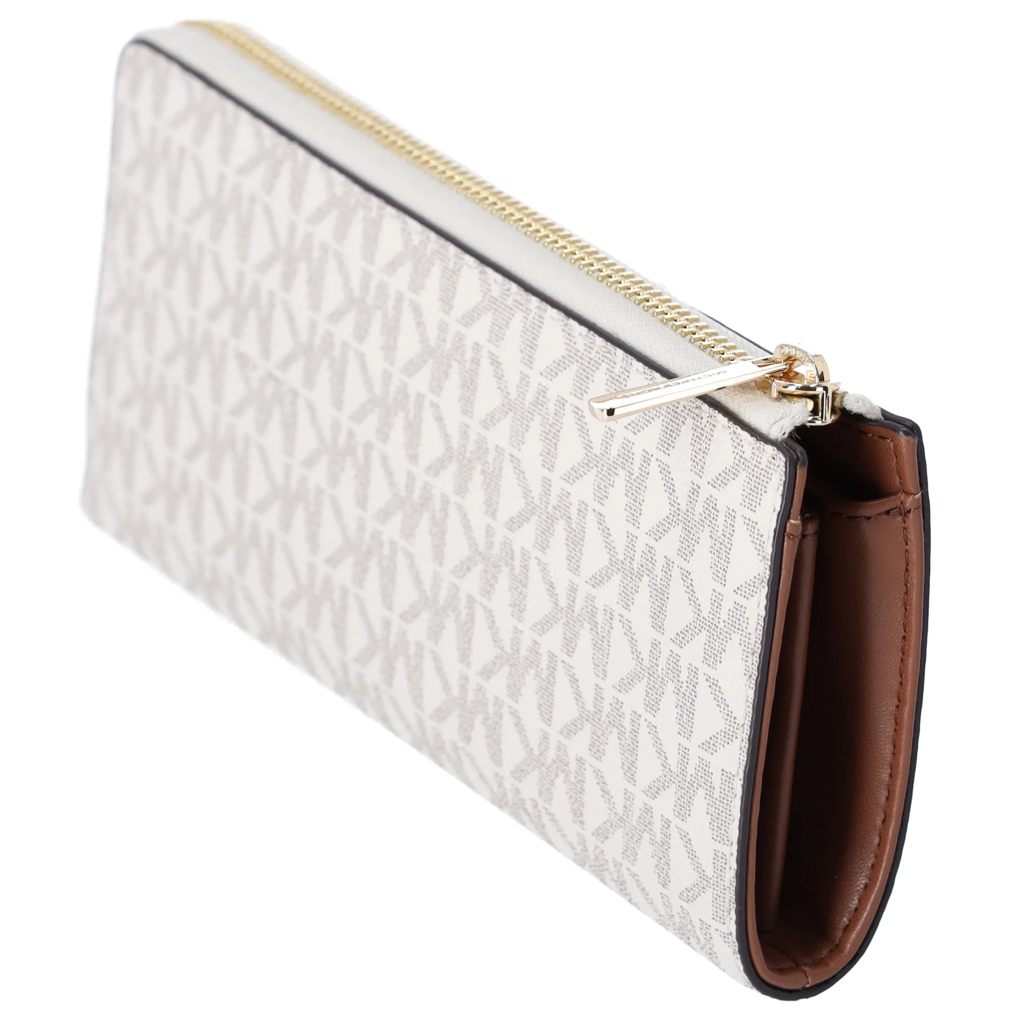 Michael Kors Jet Set Travel Large Logo Quarter Zip wallet Vanilla MK Siganture sold by Gaby's Bags product image thumbnail 4