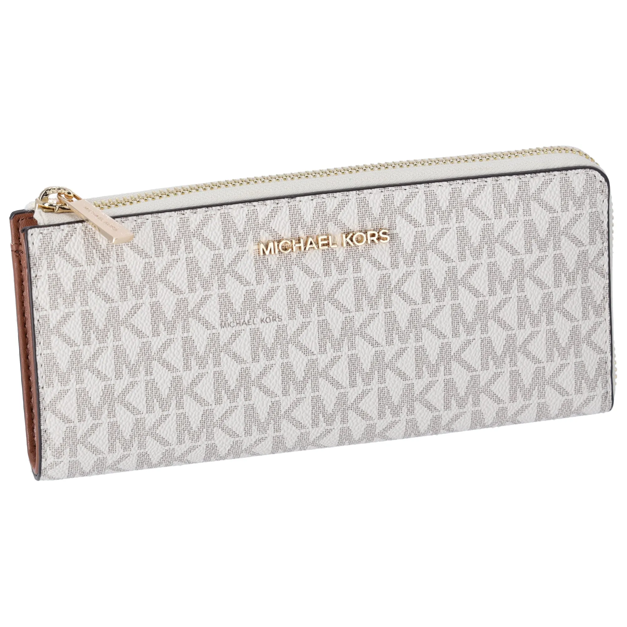 Michael Kors Jet Set Travel Large Logo Quarter Zip wallet Vanilla MK Siganture sold by Gaby's Bags product image thumbnail 2