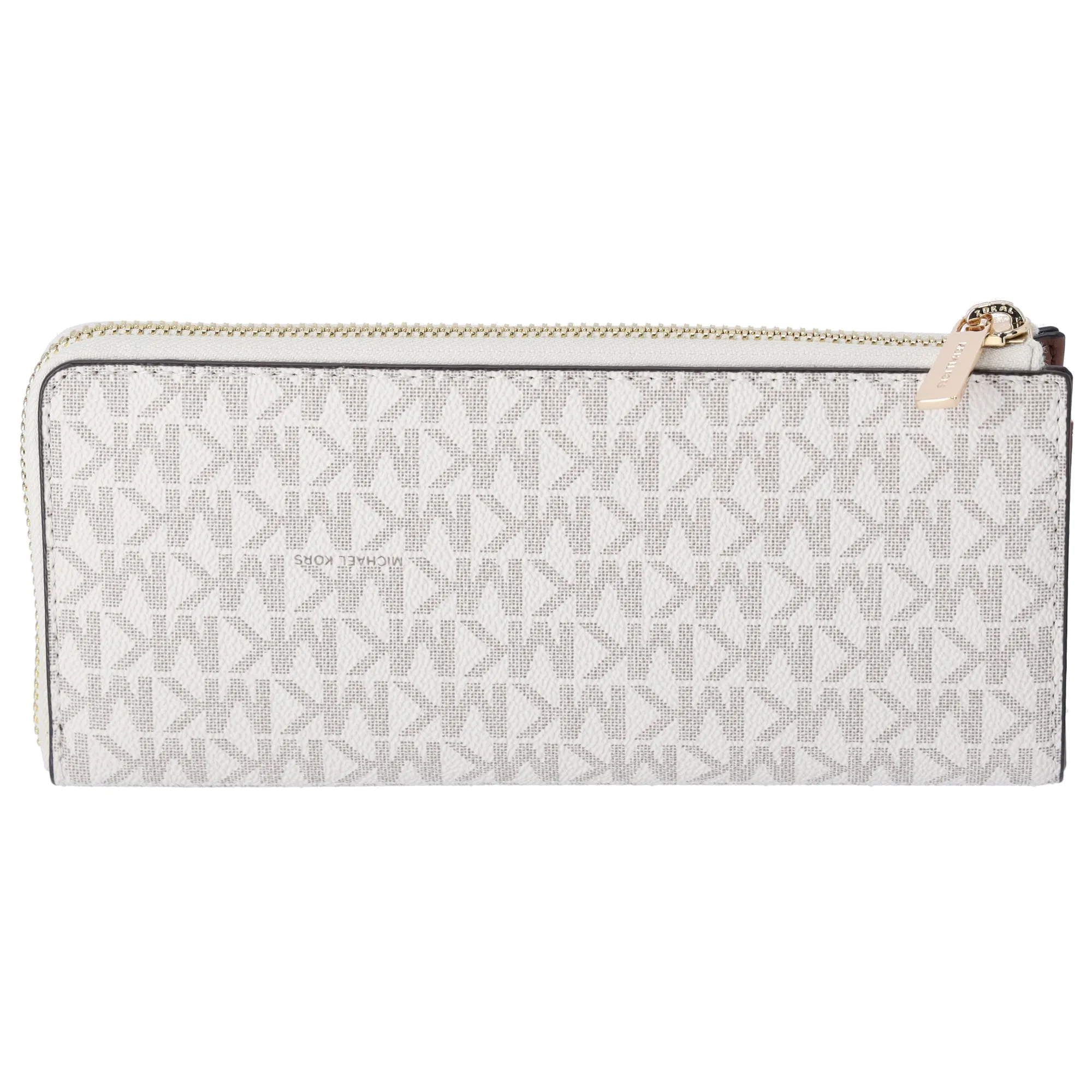 Michael Kors Jet Set Travel Large Logo Quarter Zip wallet Vanilla MK Siganture sold by Gaby's Bags product image thumbnail 3