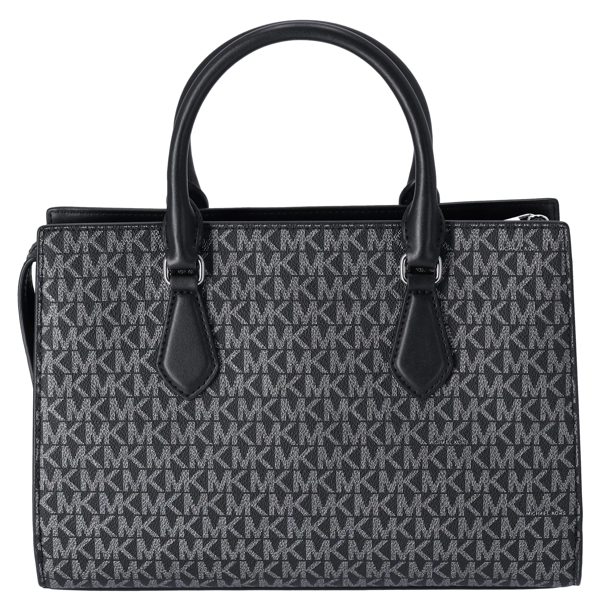 Michael Kors Sheila Medium Satchel Signature MK Metallic Black + Wallet sold by Gaby's Bags product image thumbnail 4