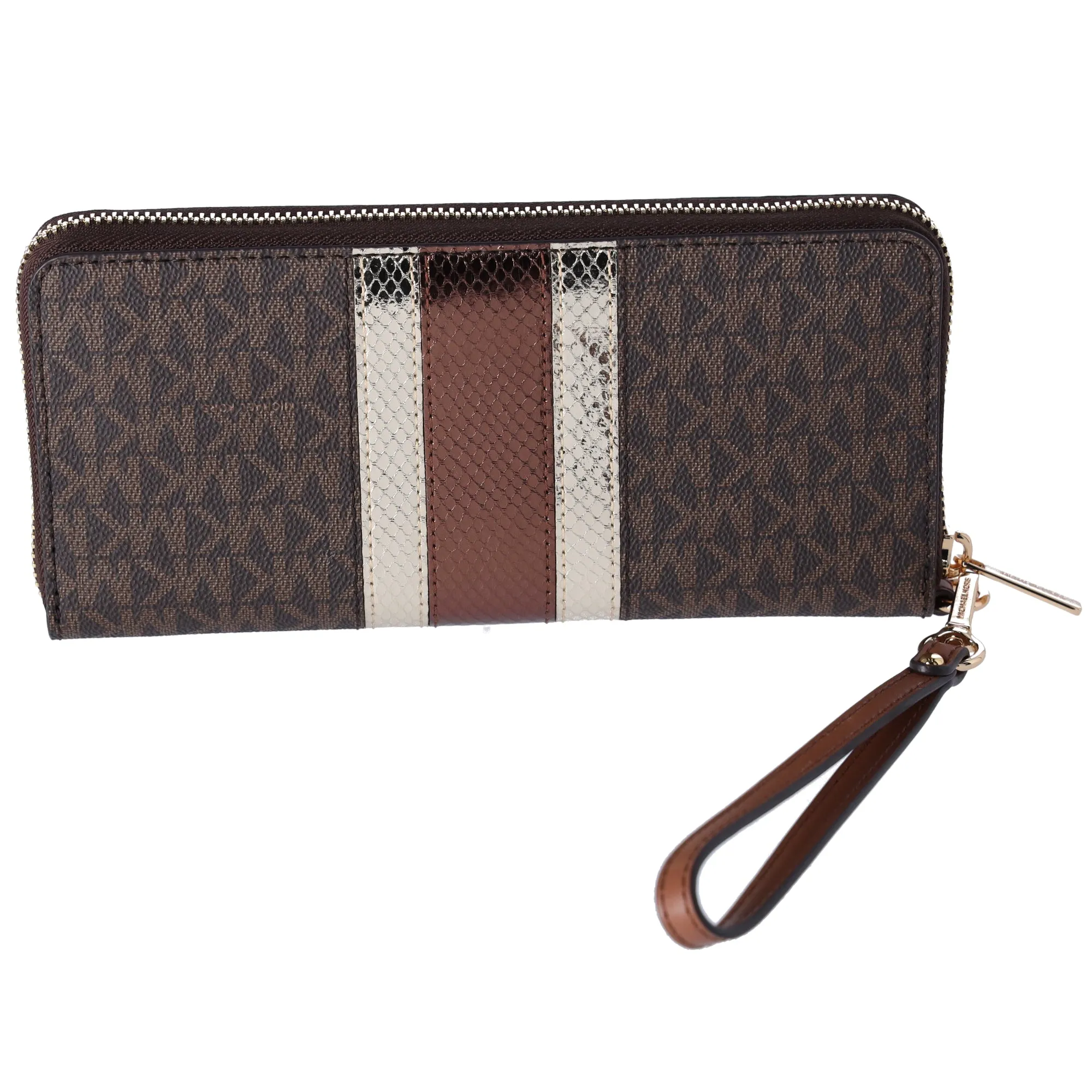Michael Kors Jet Set Large Continental Wristlet Wallet Center Stripe MK Brown sold by Gaby's Bags product image thumbnail 2