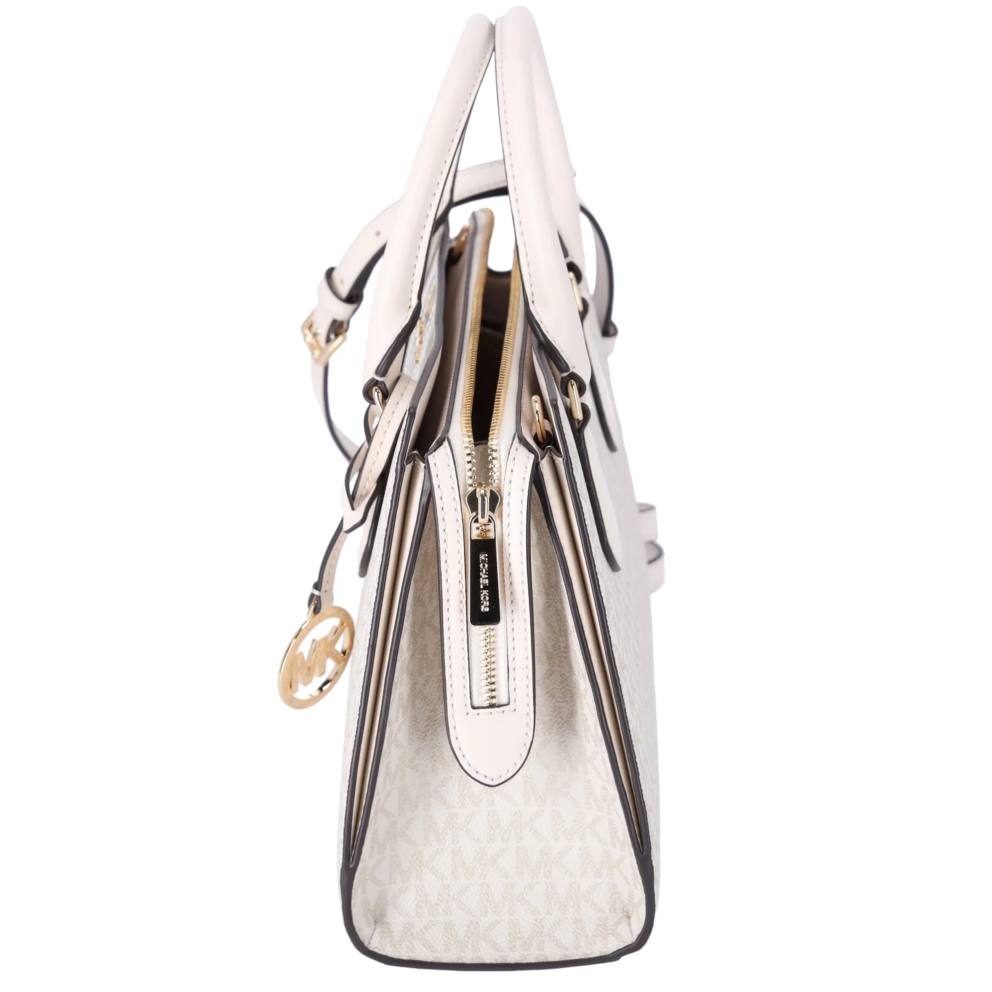 Michael Kors Sheila Medium Satchel Signature Logo Metallic MK Pale Gold sold by Gaby's Bags product image thumbnail 2