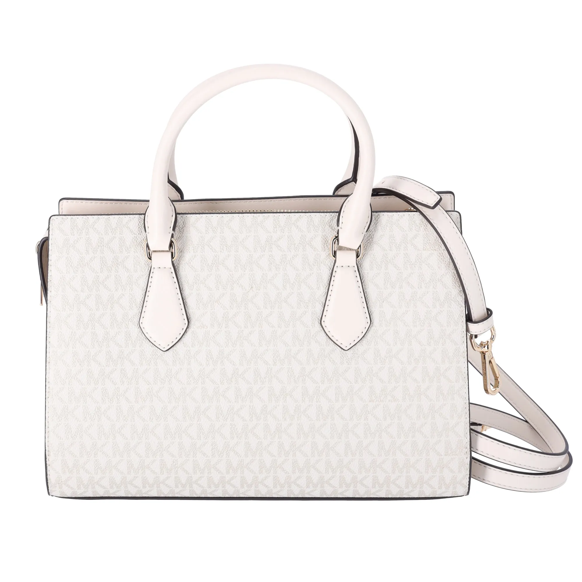 Michael Kors Sheila Medium Satchel Signature Logo Metallic MK Pale Gold sold by Gaby's Bags product image thumbnail 3
