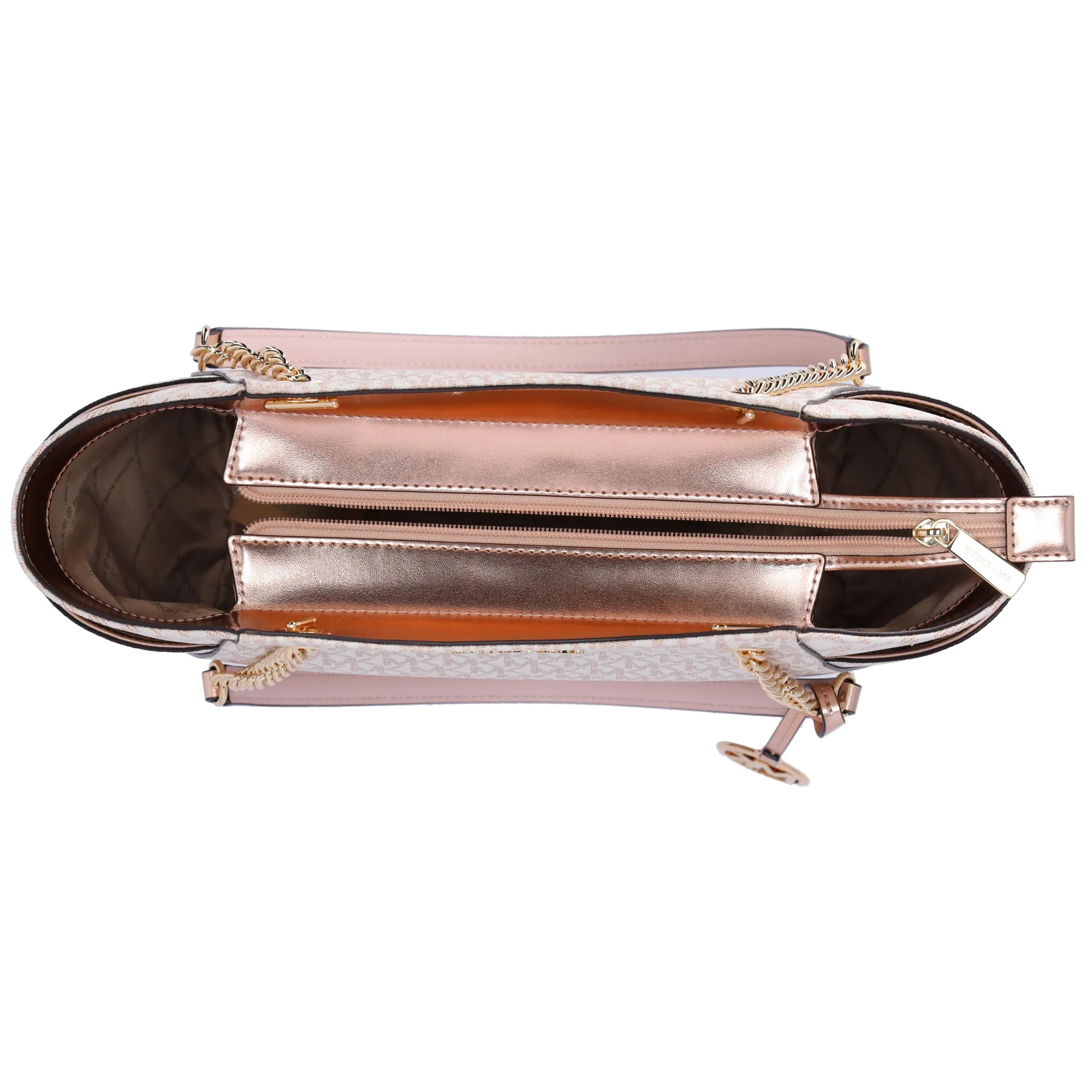 Michael Kors Jet Set Travel Large Chain Shoulder Tote Rose Gold MK Signature sold by Gaby's Bags product image thumbnail 4