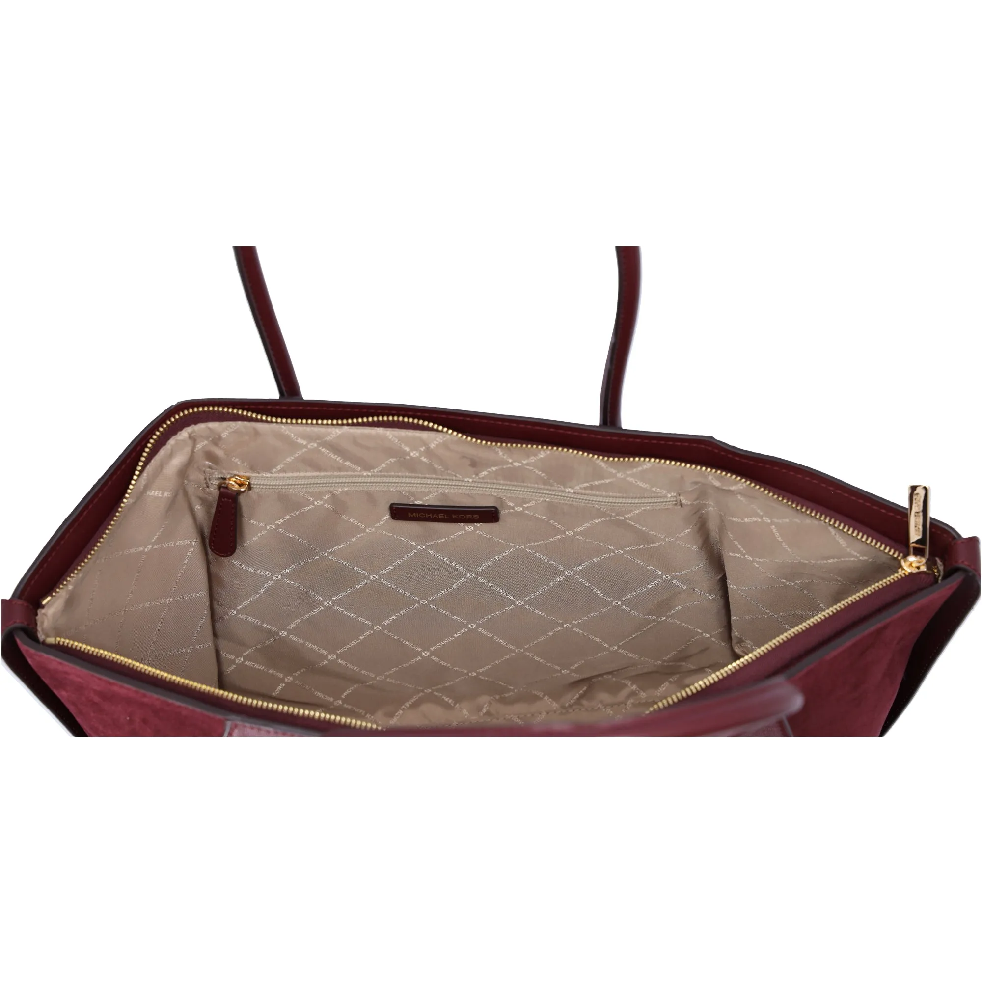 Michael Kors Avril XL Extra Large Top Zip Tote Shoulder Leather Bag Oxblood sold by Gaby's Bags product image thumbnail 4